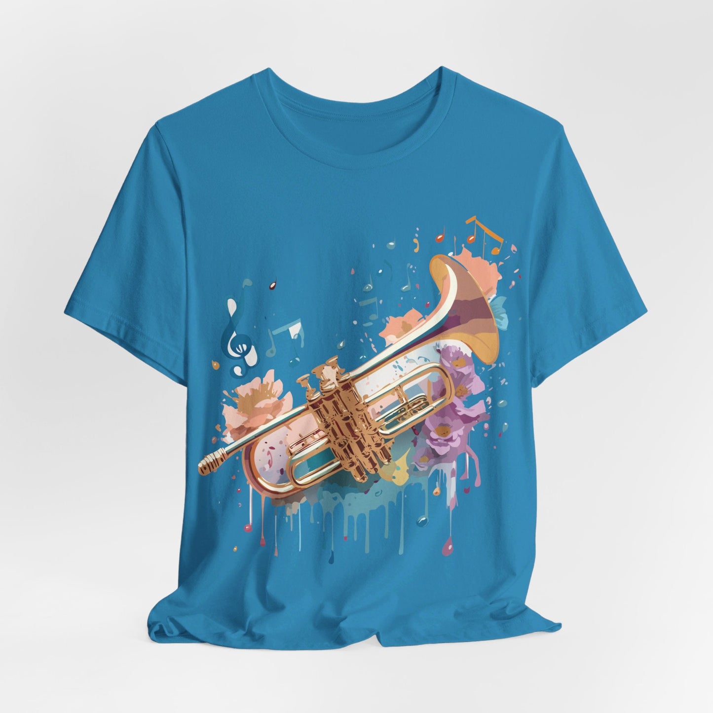 Music Graphic Unisex 100 Cotton Vintage Art with Musical Elements Tee 132
