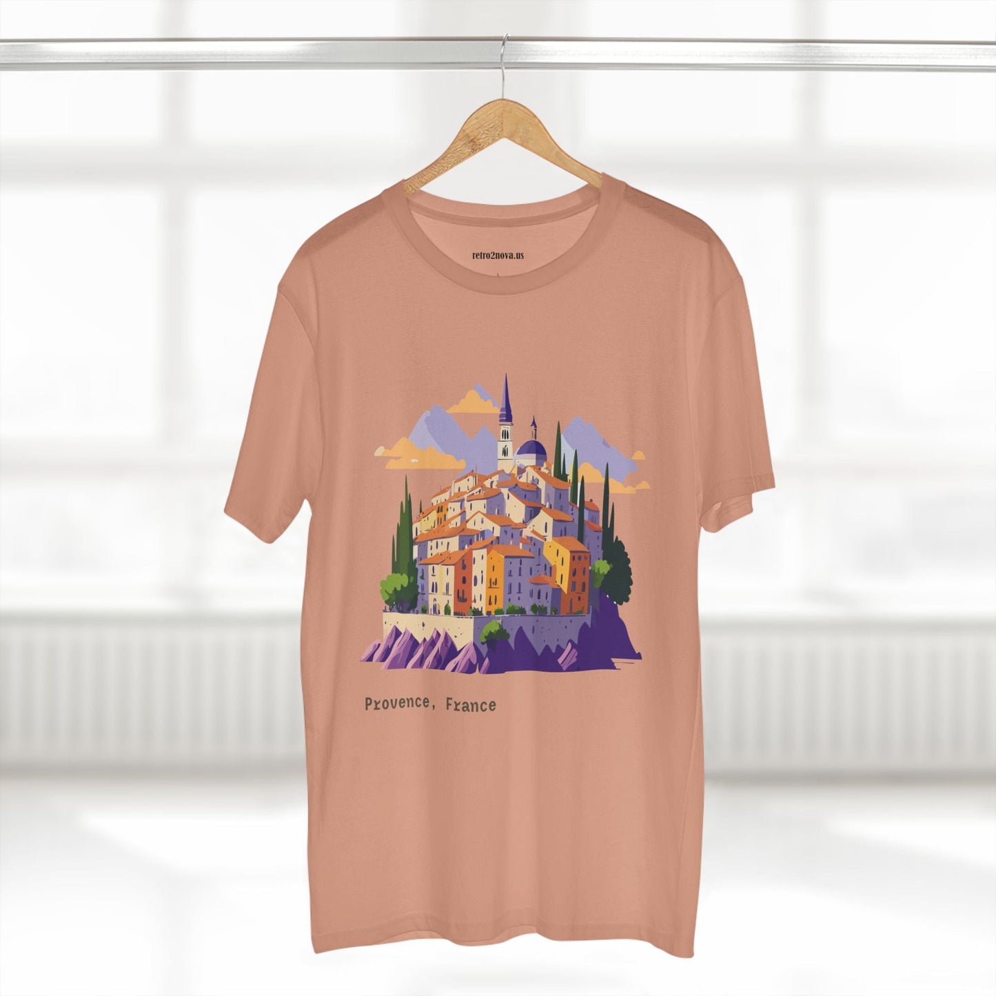 Provence Travel Shirt Unisex Premium Cotton Tee With Original Art By Retro2Nova TT66