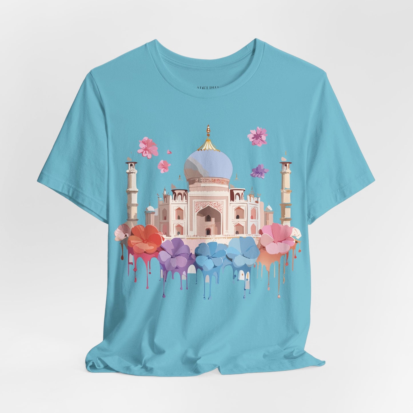 Taj Mahal Graphic Tee Unisex Short Sleeve Shirt By Adelpha With Vintage Inspired Artwork