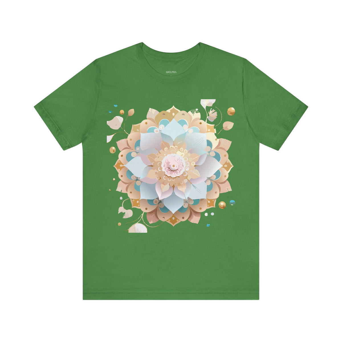 Mandala Graphic Unisex Cotton Bella+Canvas Tee with Floral Art Design n140