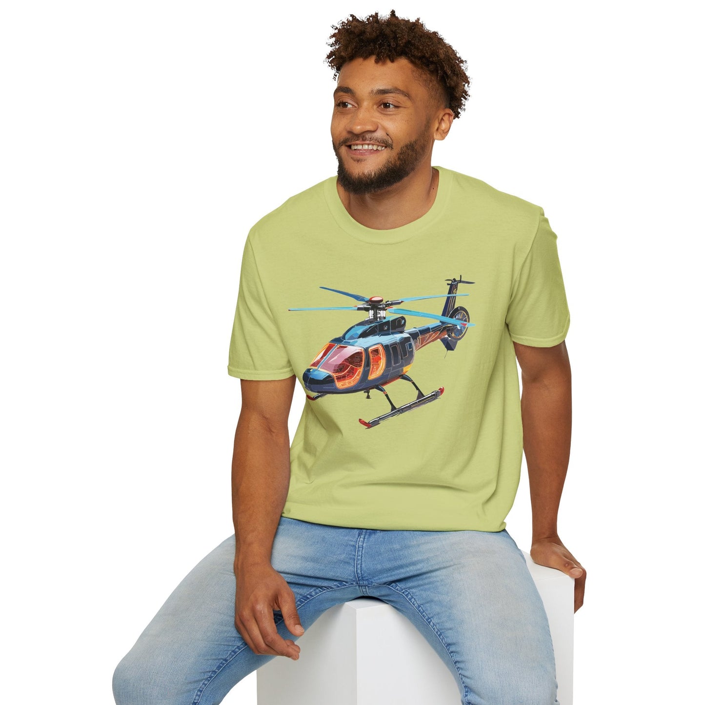 Chopper Helicopter Graphic Unisex Cotton Softstyle Short Sleeve Tee 6