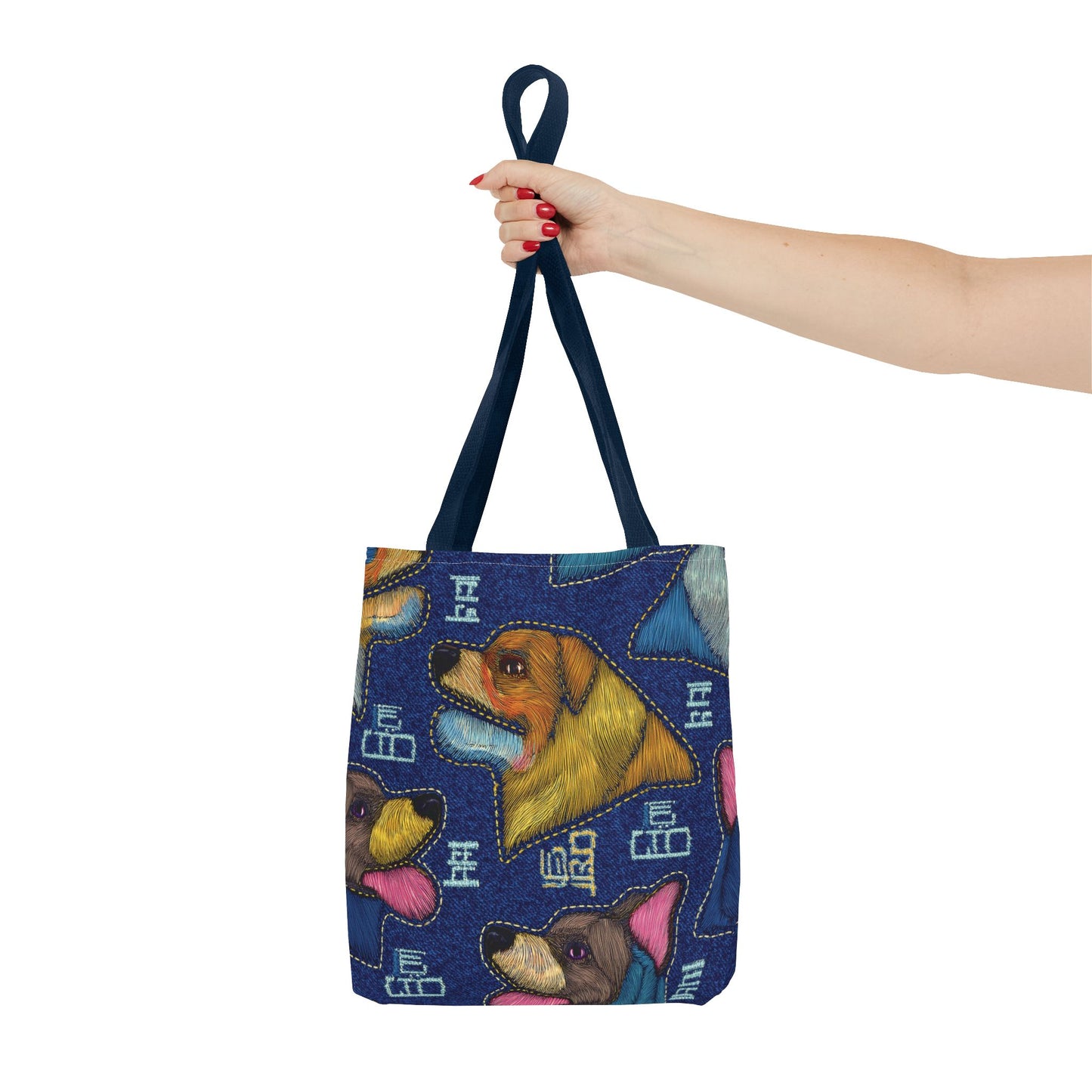 Denim Fabric Imitation Print Unisex Canvas Bag Poly Spun 3 Sizes Tote Bag 191-10