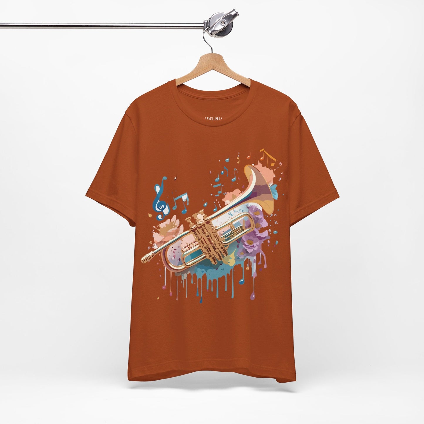 Music Graphic Unisex 100 Cotton Vintage Art with Musical Elements Tee 132