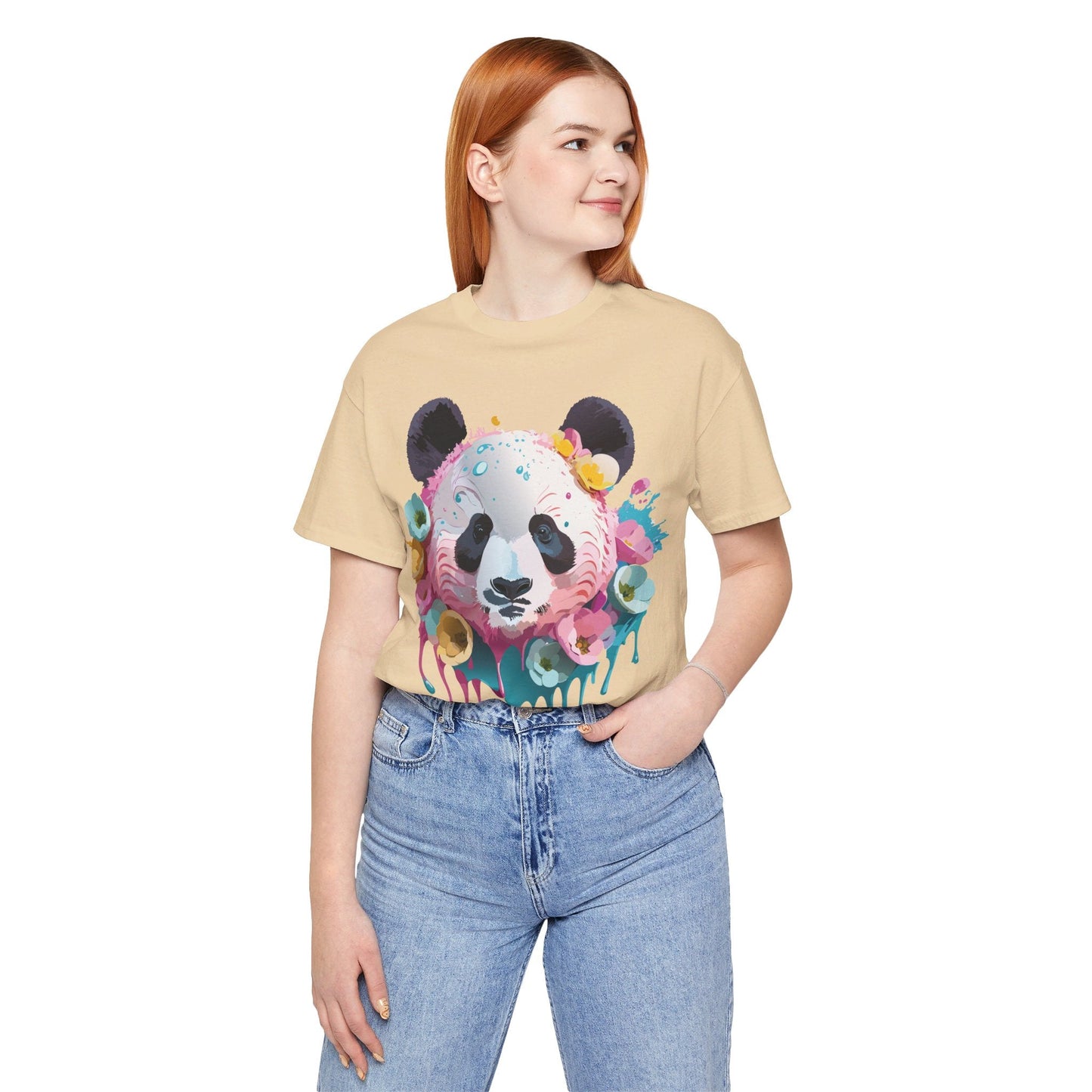 Panda Graphic Unisex 100 Cotton Vintage Art with Animal T-Shirt 6