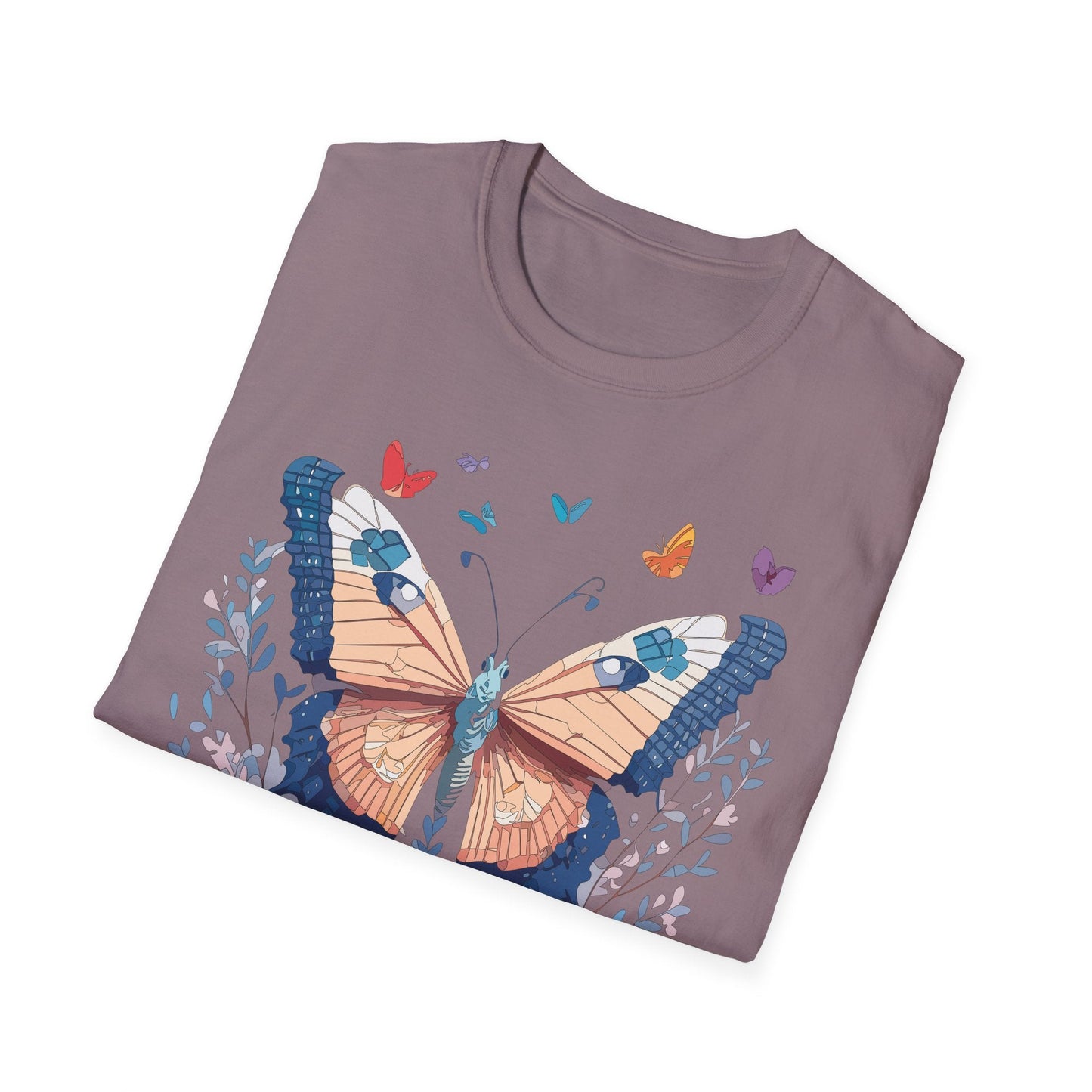 Unisex Butterfly Shirt Monarch Design Gildan Softstyle 64000 Short Sleeve Tee For Men And Women