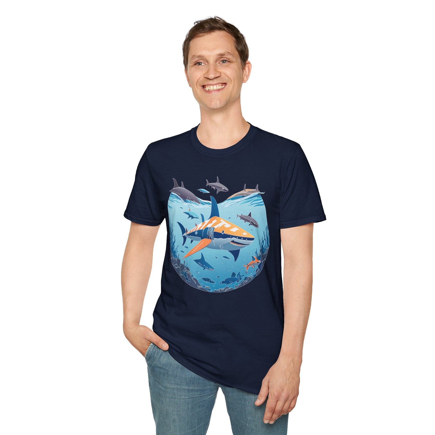 Ocean Graphic Unisex Softstyle Cotton Tee 8