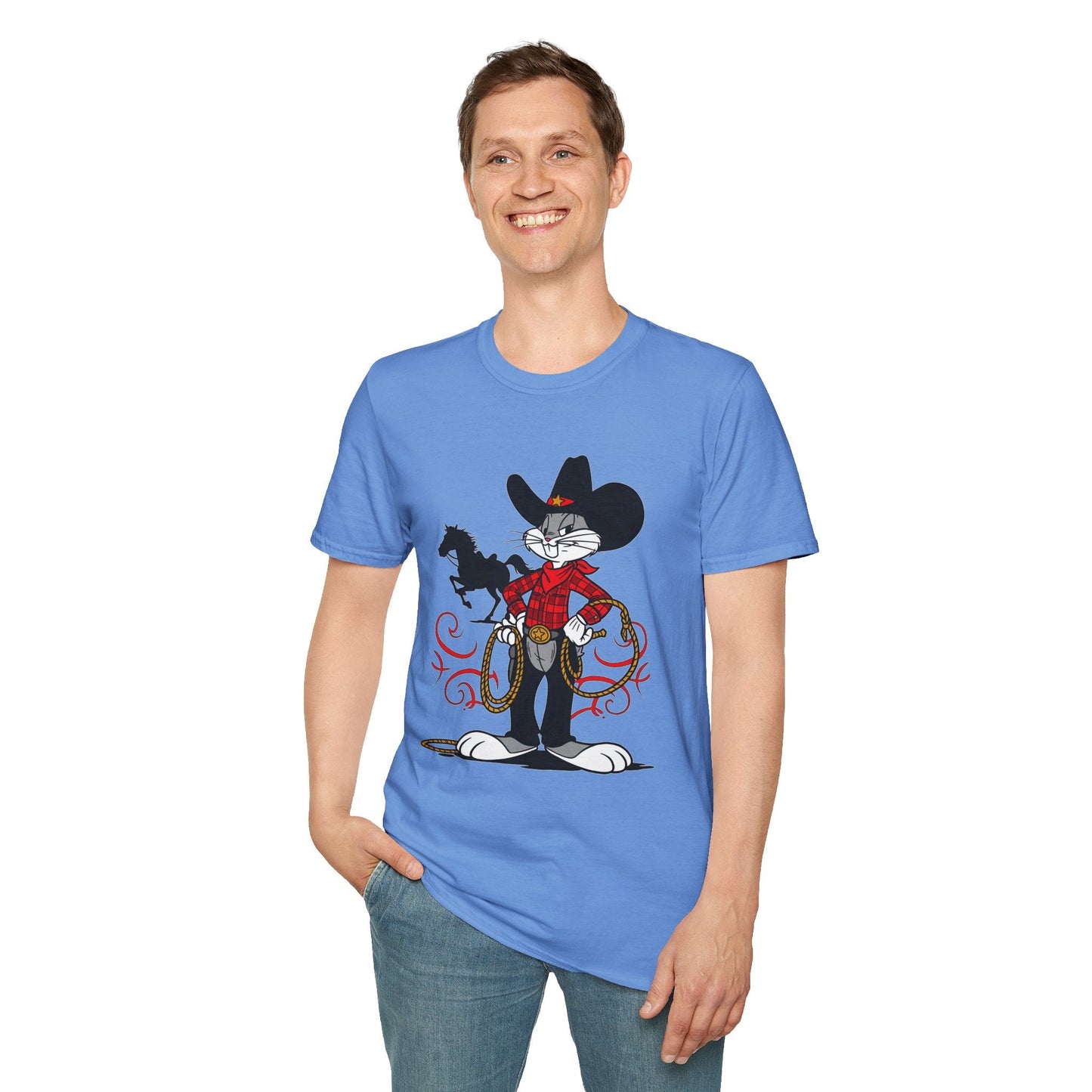 Bugs Bunny T Shirt Unisex Cartoon Tee Softstyle 64000 100 Percent Ring Spun Cotton
