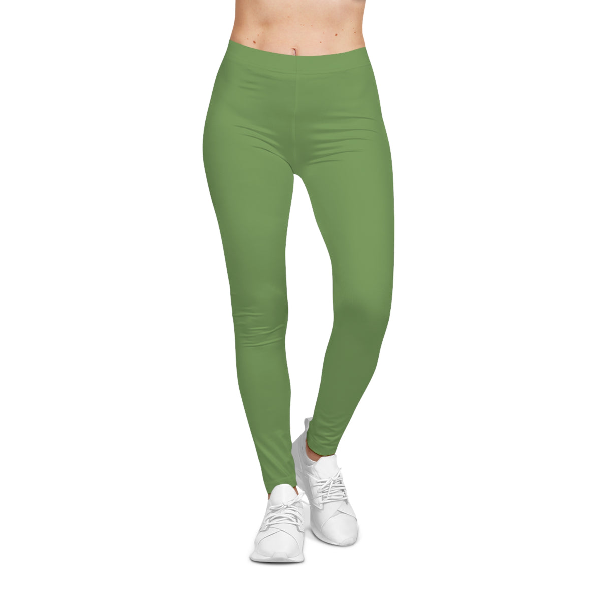 Sage Green Color Women's Poly-Span Casual Leggings XS-2XL