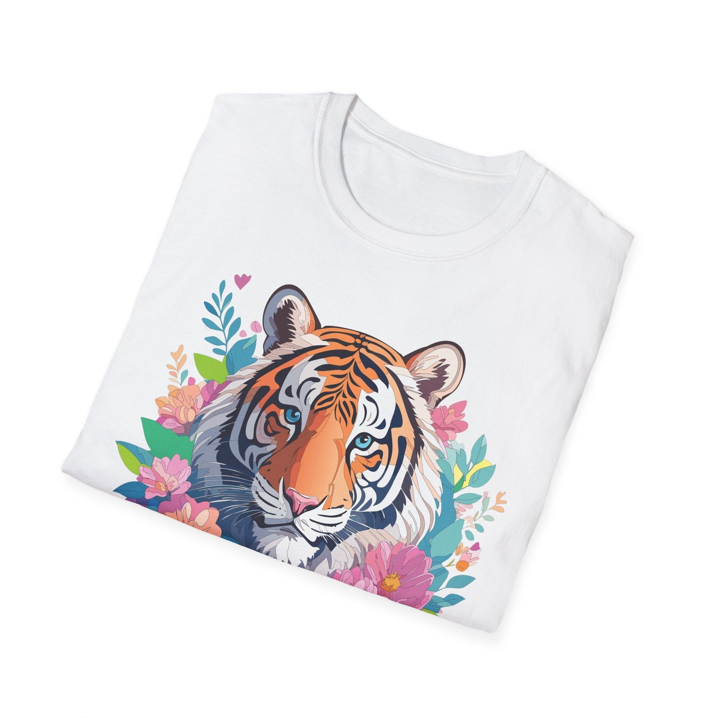 Tiger Themed Unisex Cotton Short Sleeve T Shirt Animal Print Tee