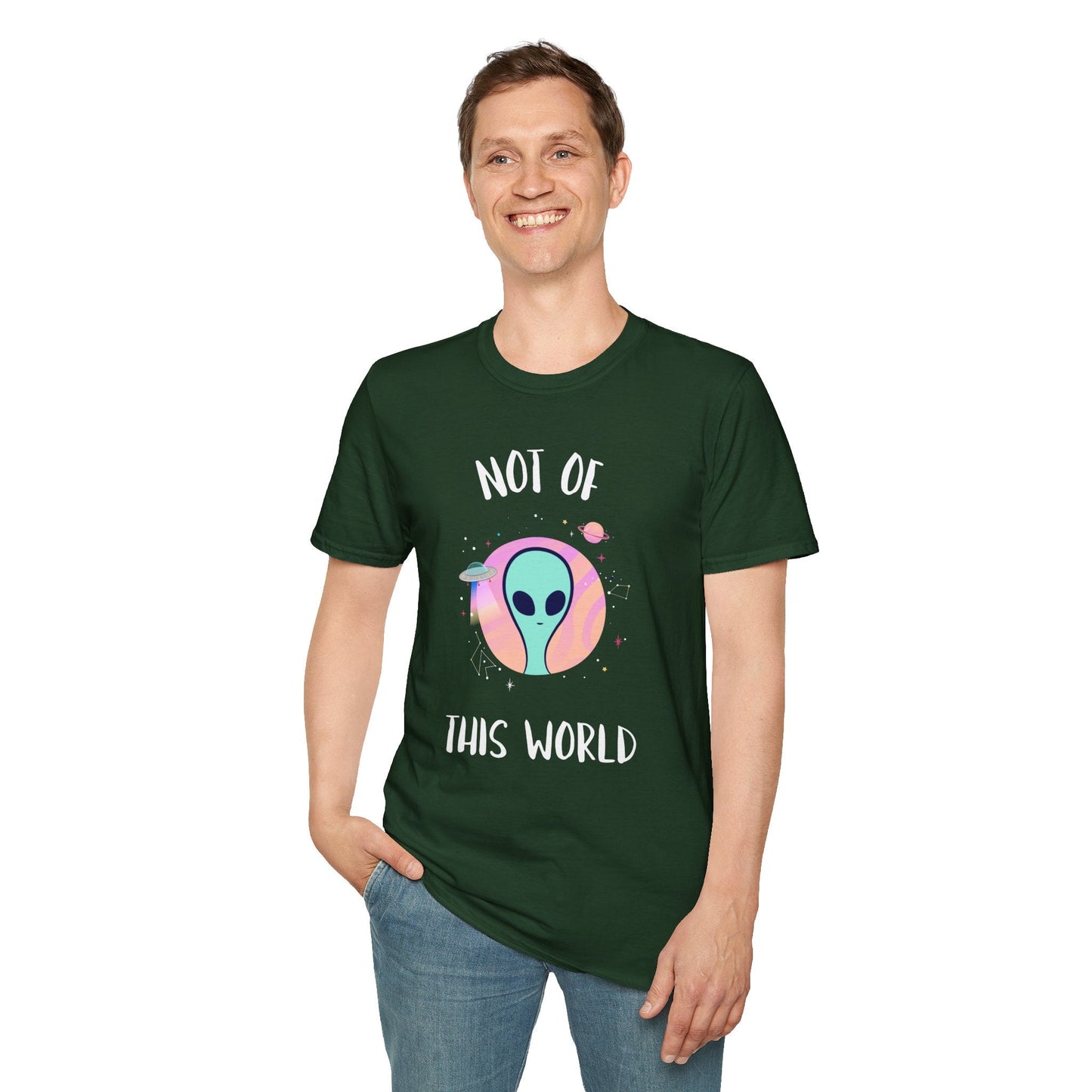 Alien Graphic TShirt  Not Of This World Cute Pastel UFO Tee