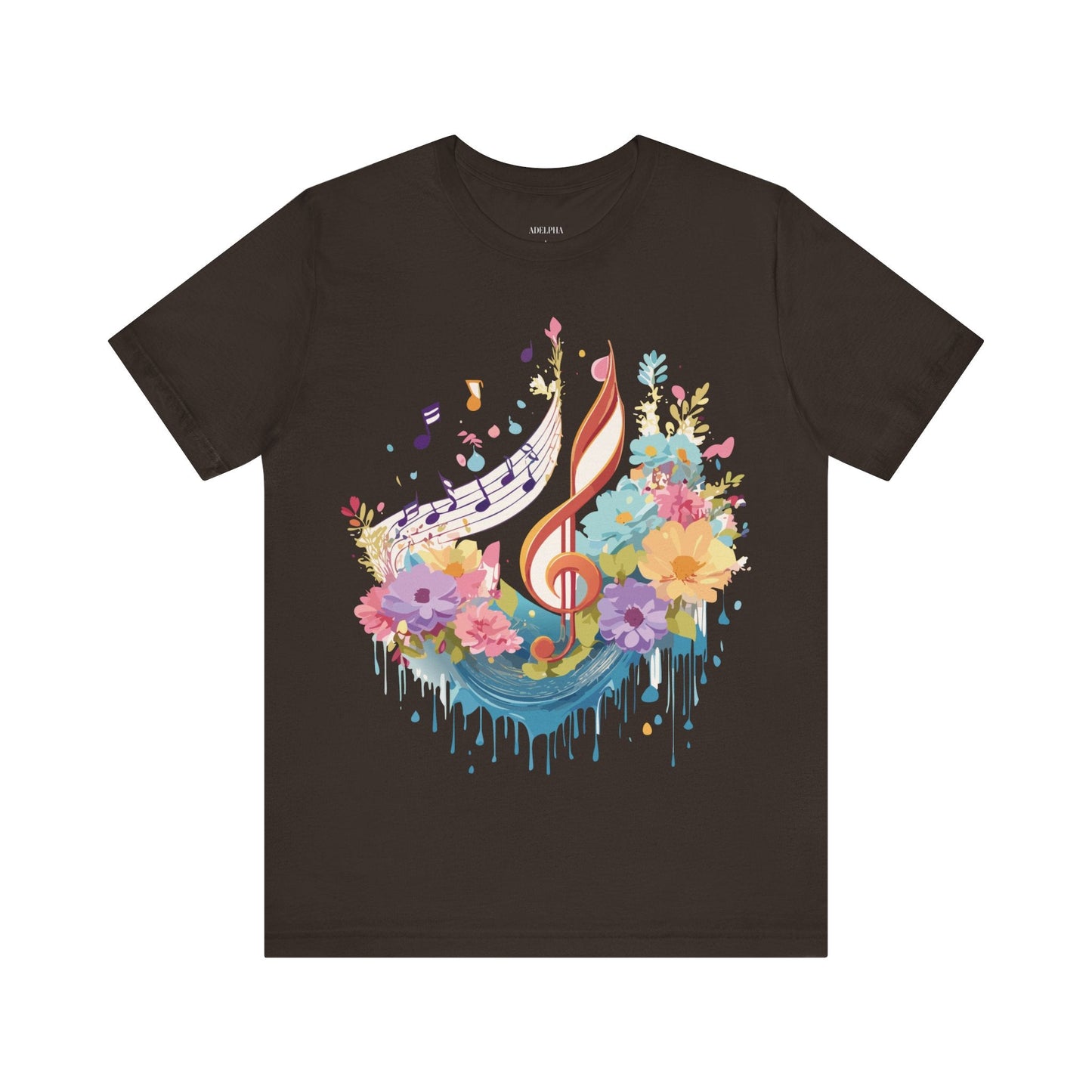 Music Graphic Unisex 100 Cotton Vintage Art with Musical Elements Tee 106