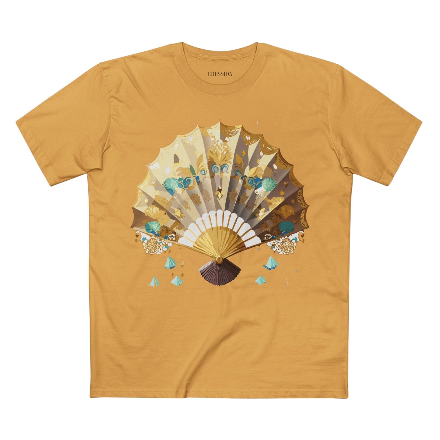 Antique Fan Graphic Design T-Shirt Unisex 100 Cotton Floral Carnival Artwork Tee 16