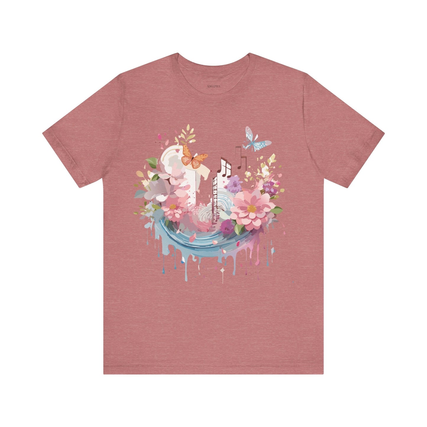 Music Graphic Unisex 100 Cotton Vintage Art with Musical Elements Tee 122