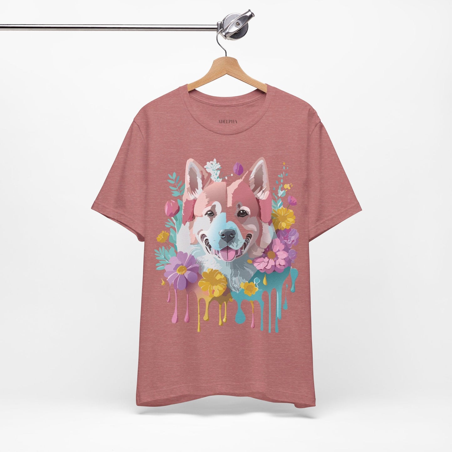 Unisex Graphic Dog Shirt Vintage Inspired Tee With Adelpha Artwork Short Sleeve Tee