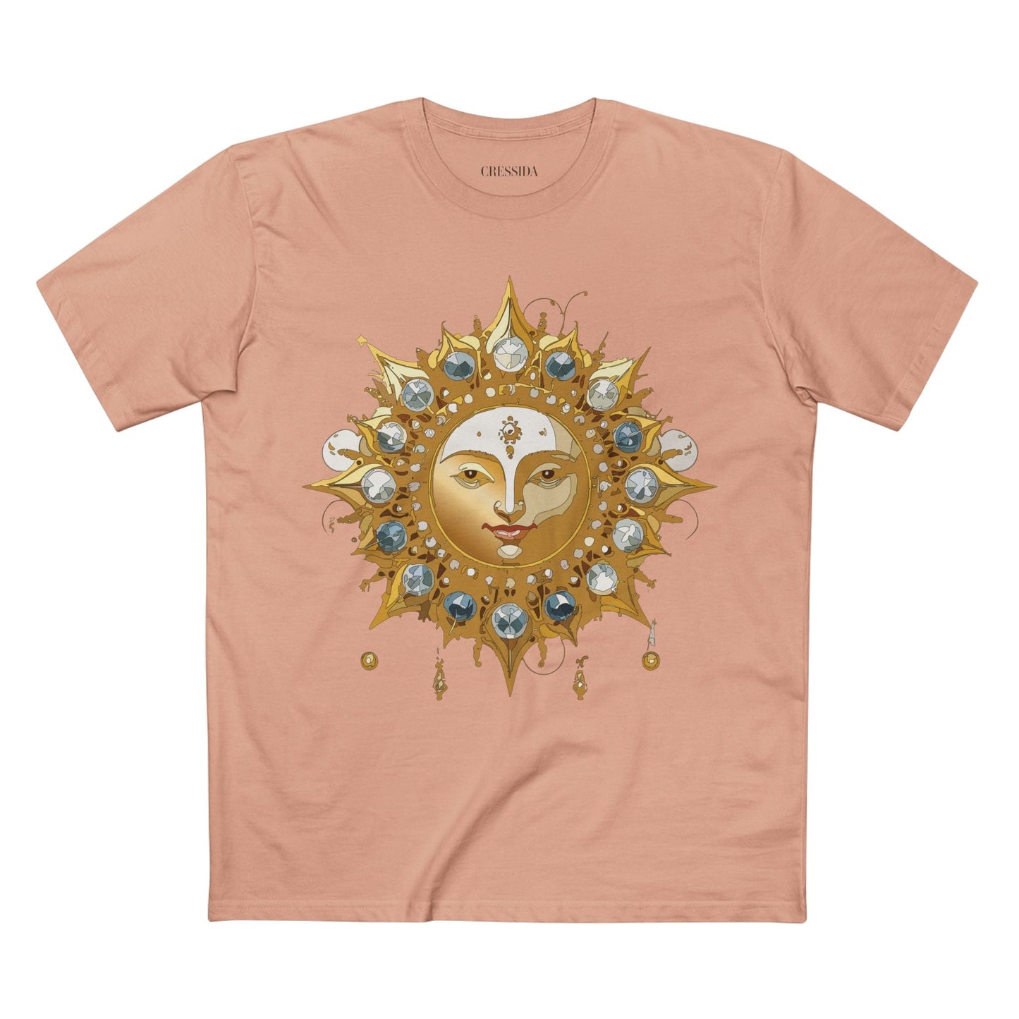 Gold Sun Graphic Unisex 100 Cotton T-Shirt with Golden Art Design 1