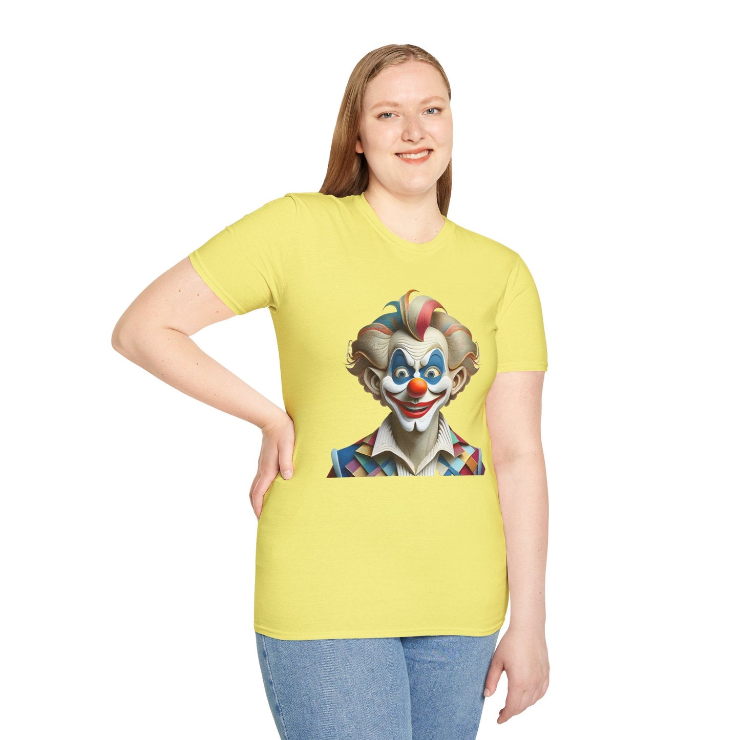 Unisex Clown Shirt Funny Man Circus Tee Softstyle Gildan 64000 Short Sleeve Everyday Comfort