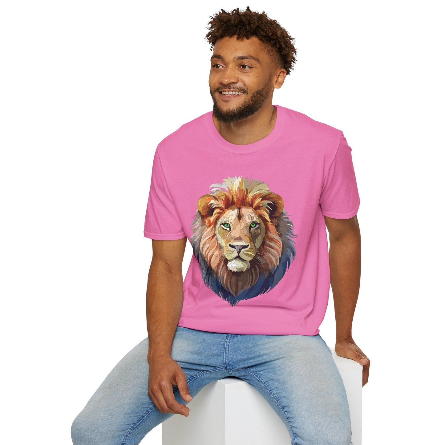 Lion Shirt Unisex Animal Tee Gildan Softstyle 64000 Cotton Comfort