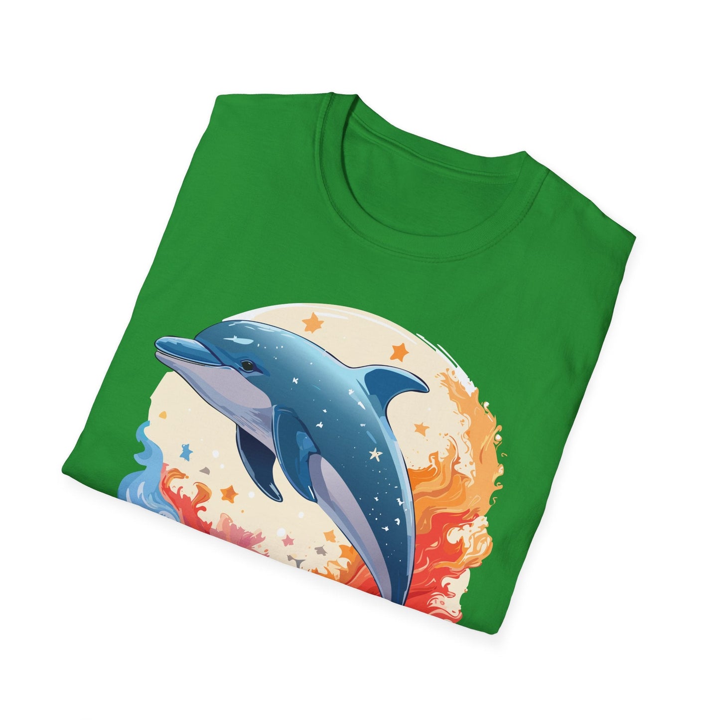Dolphin T Shirt Unisex Softstyle Gildan 64000 100 Percent Ring Spun Cotton Animal Fish Tee