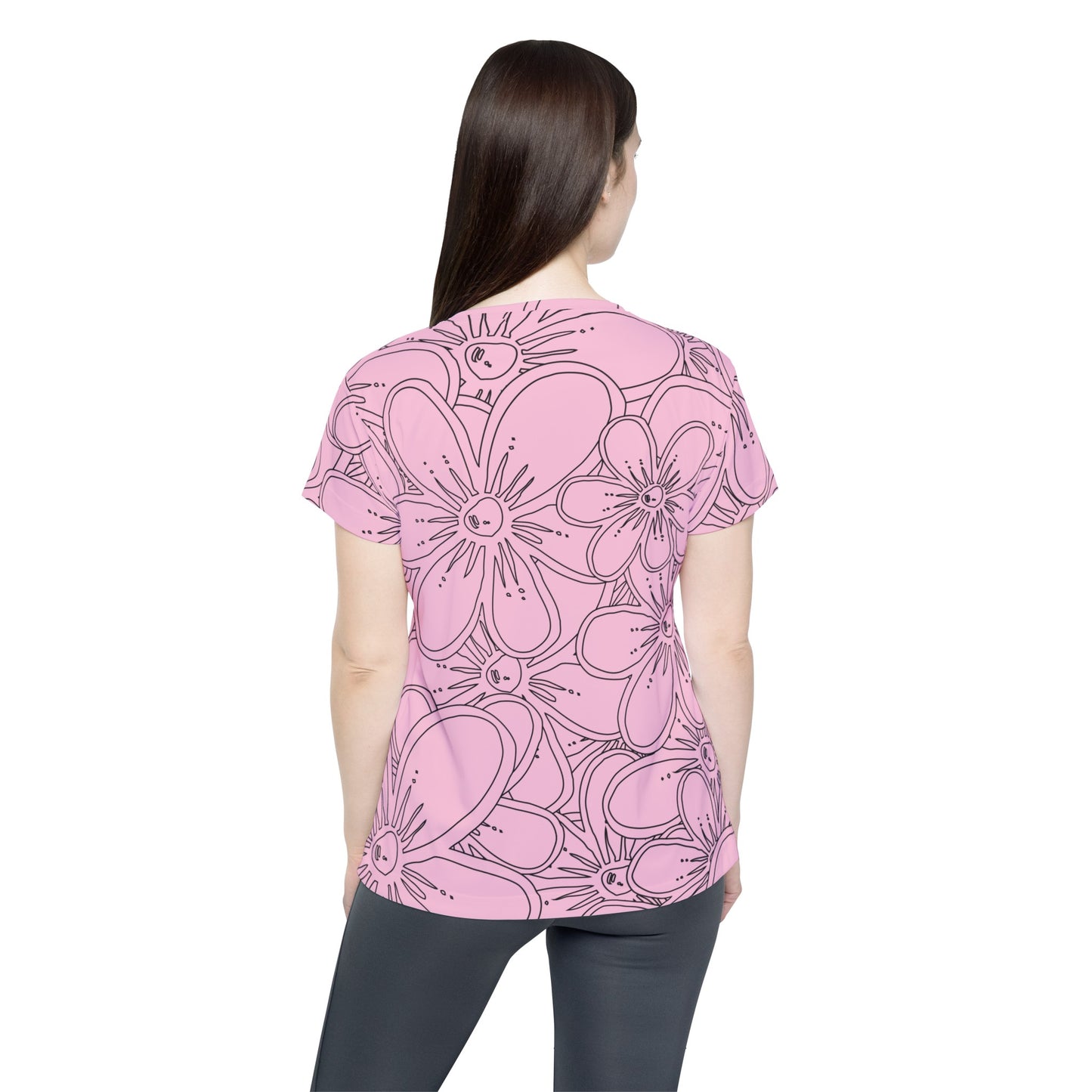 Poly Jersey Tee Shirt with floral prints