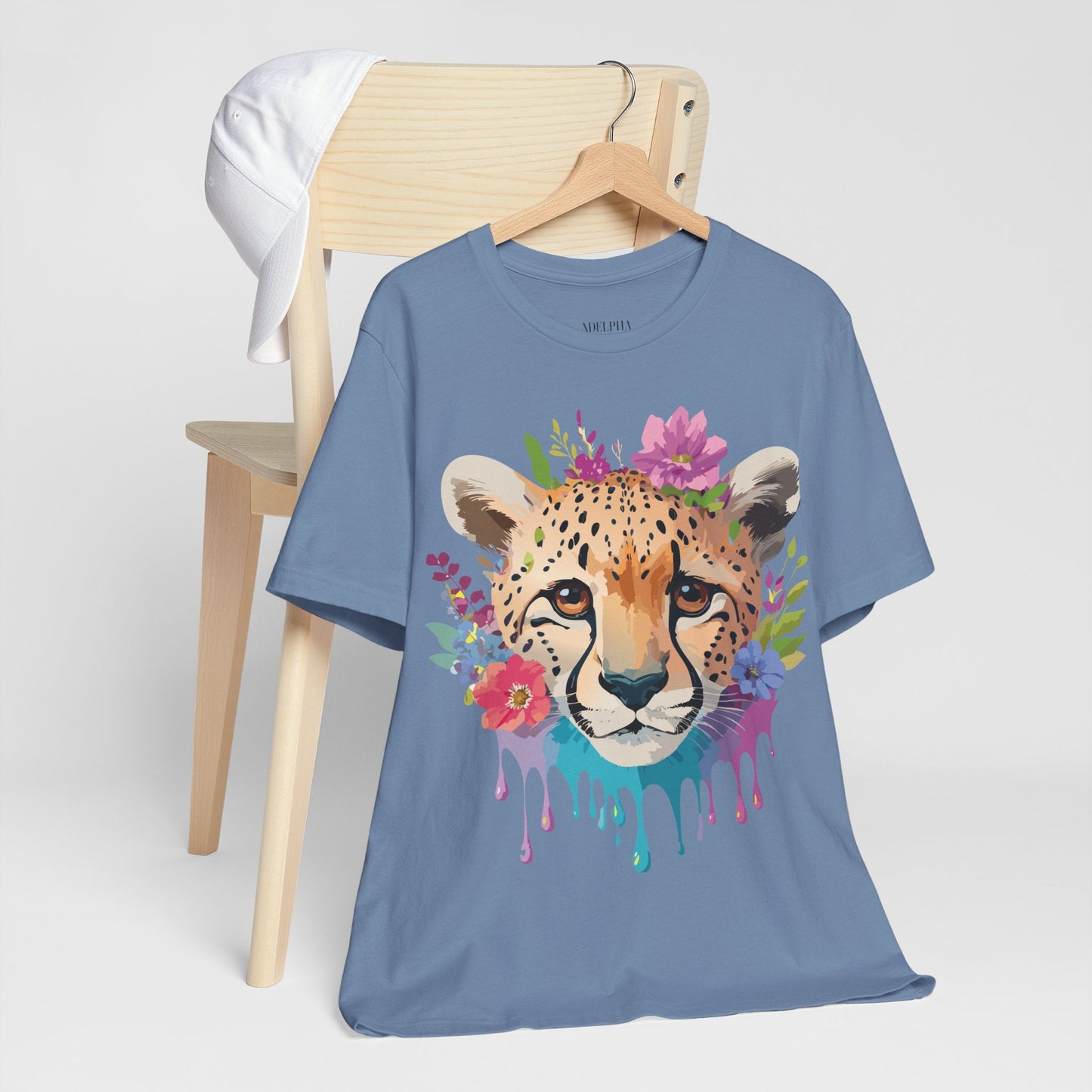 Adelpha Graphic Tee Cheetah Art Design Unisex Short Sleeve Shirt