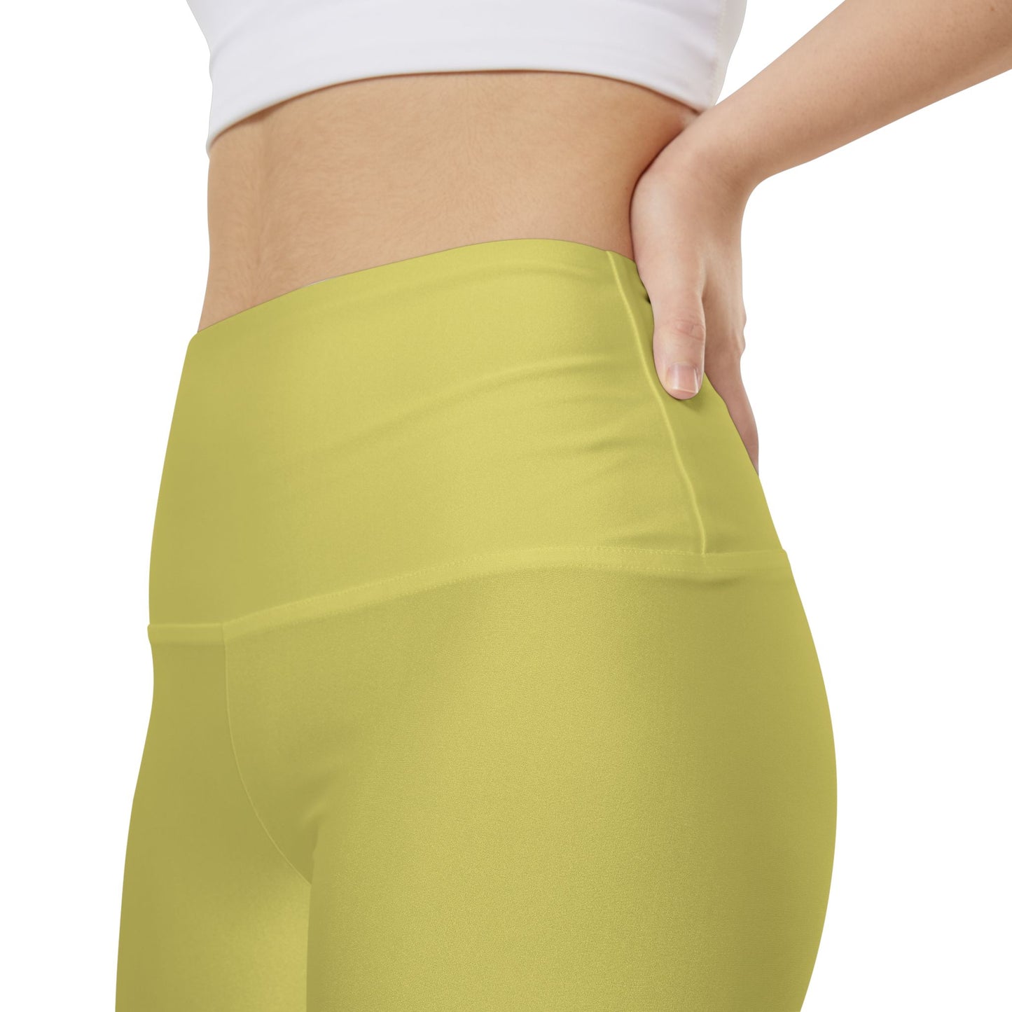 Golden Sand Yellow Workout Shorts — Women’s High-Waist Performance Biker Shorts (Solid Yellow)