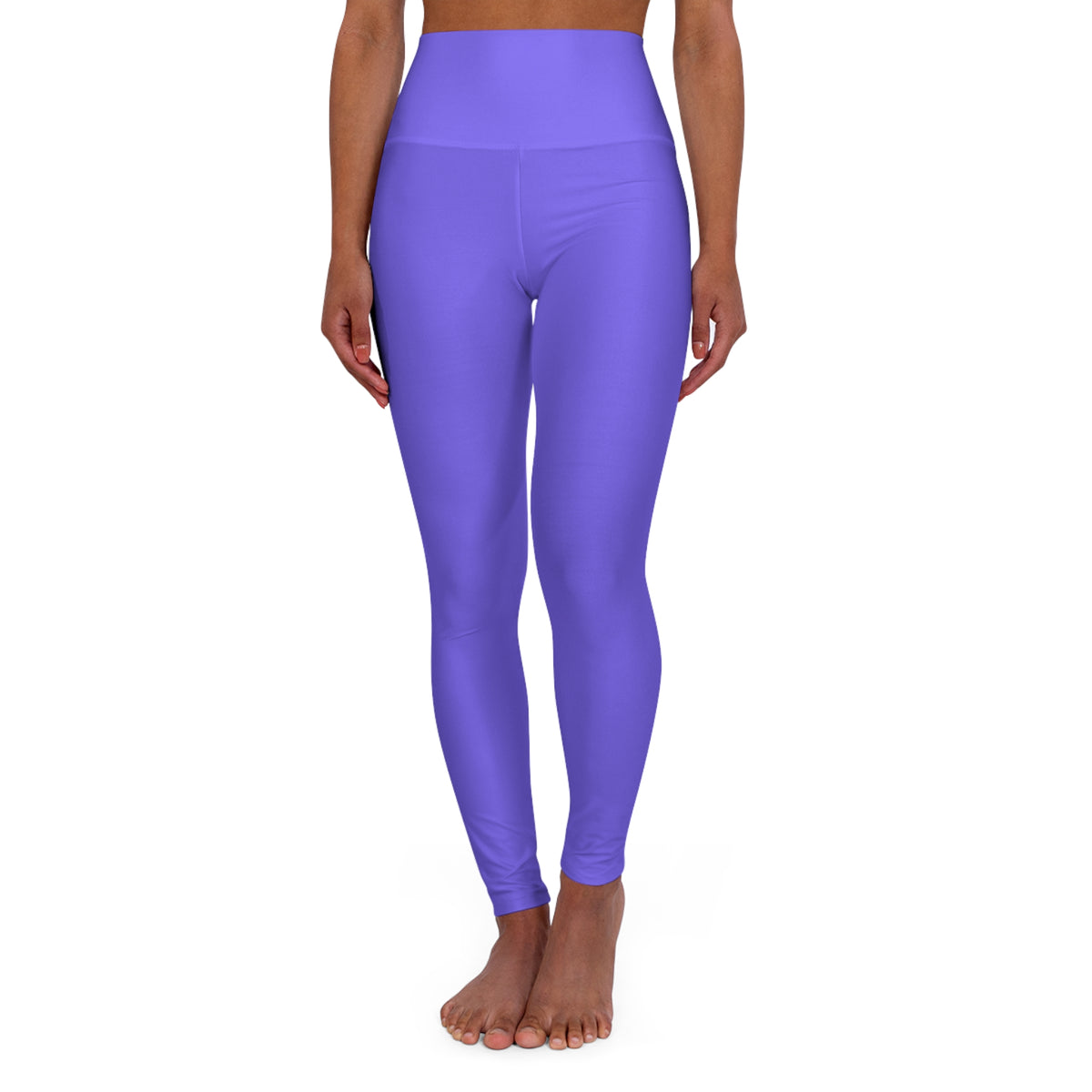 Medium Slate Lilac Color High-Waist Yoga Leggings Women's Seamless Poly-Span Stretchy Pants XS-2XL
