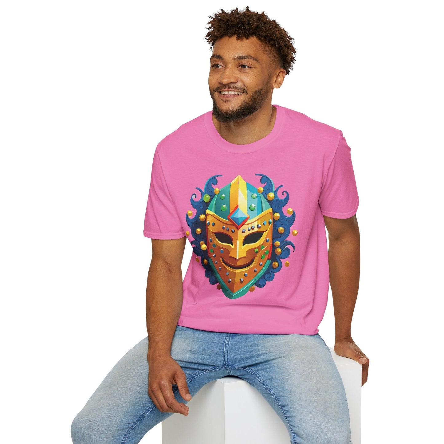 Mask Graphic Unisex Cotton Masquerade Design Artwork Tee 11