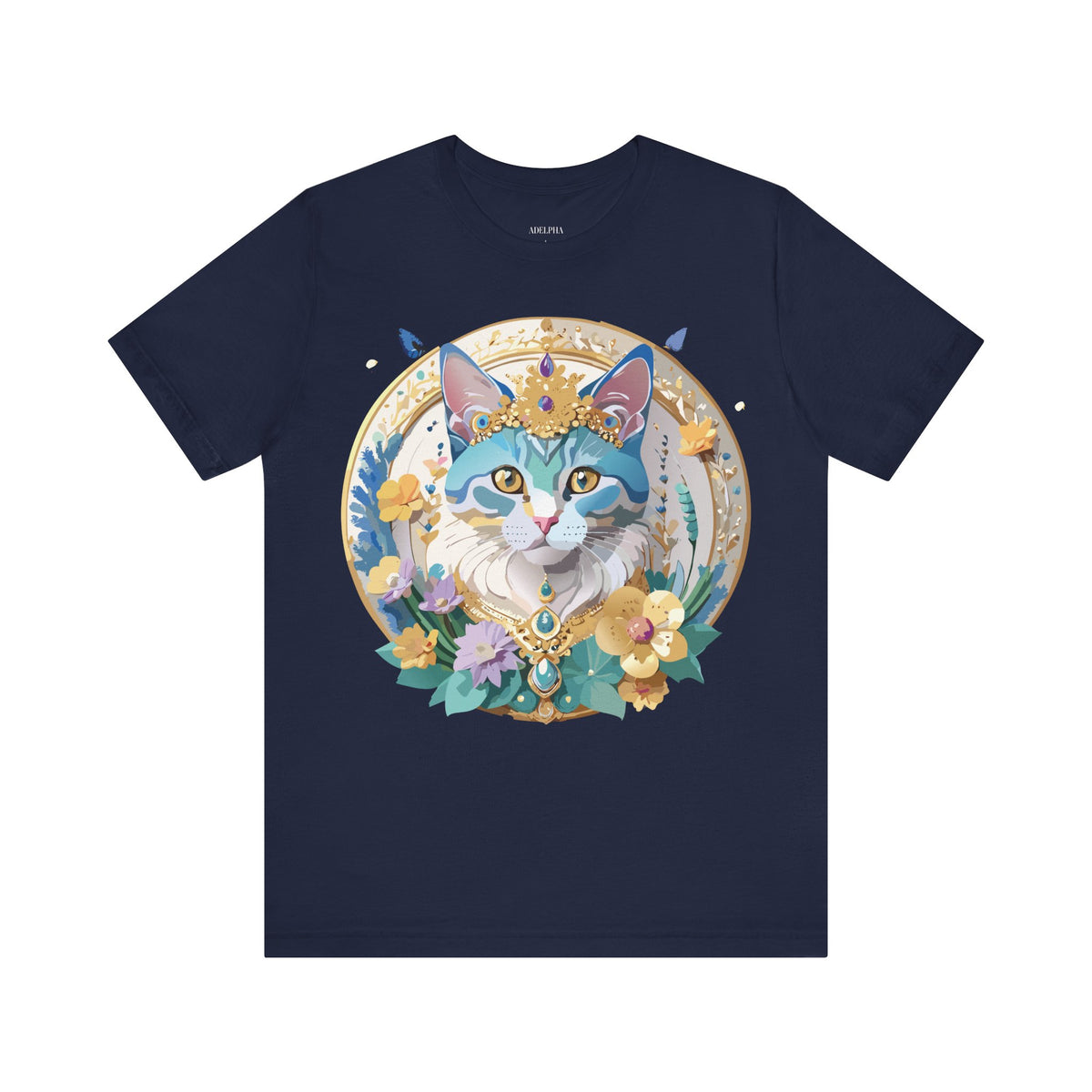 Medallion Graphic Unisex Cotton Bella+Canvas Tee with Floral Art Design m68