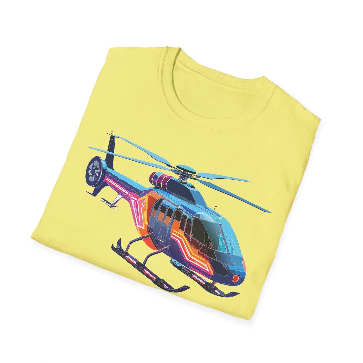Chopper Helicopter T Shirt Unisex Softstyle 100 Percent Ring Spun Cotton Premium Tee