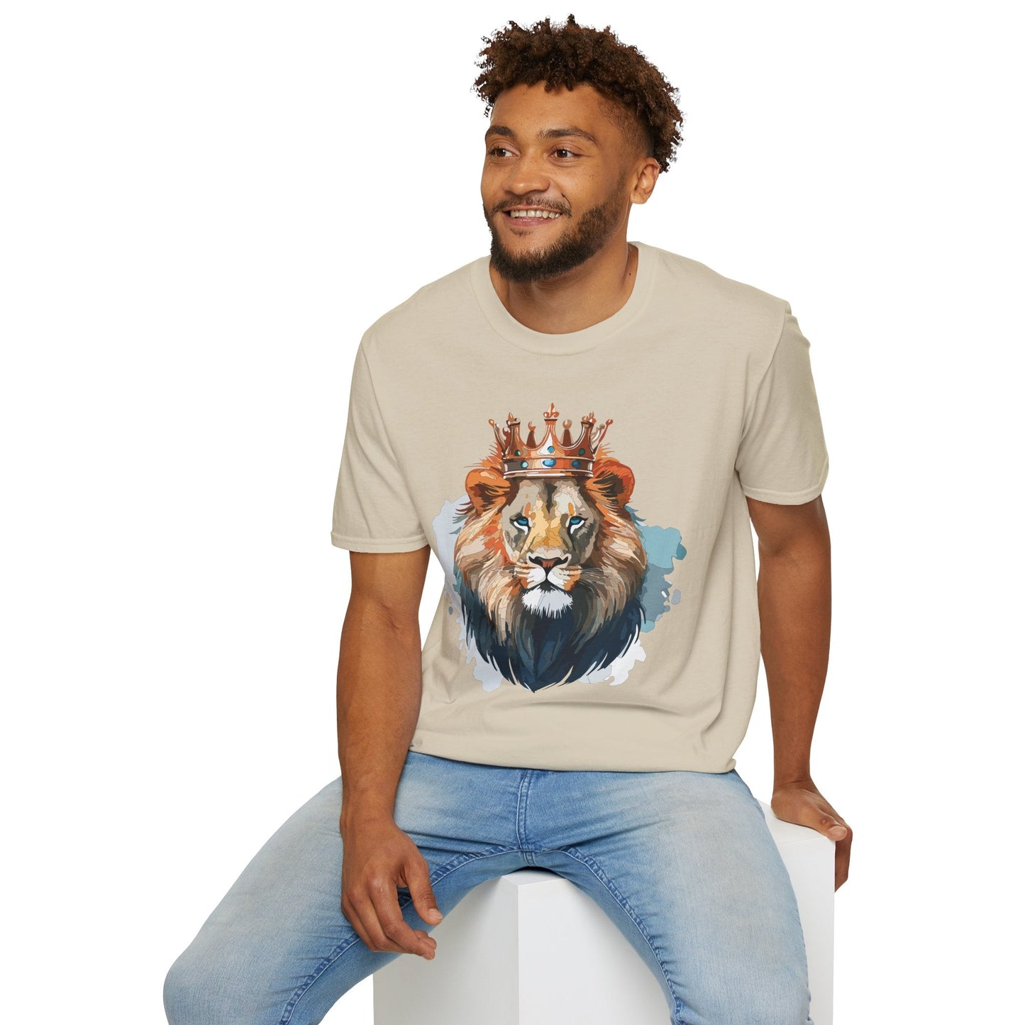 Lion Shirt Unisex Animal Tee Gildan Softstyle 64000 100 Percent Ring Spun Cotton