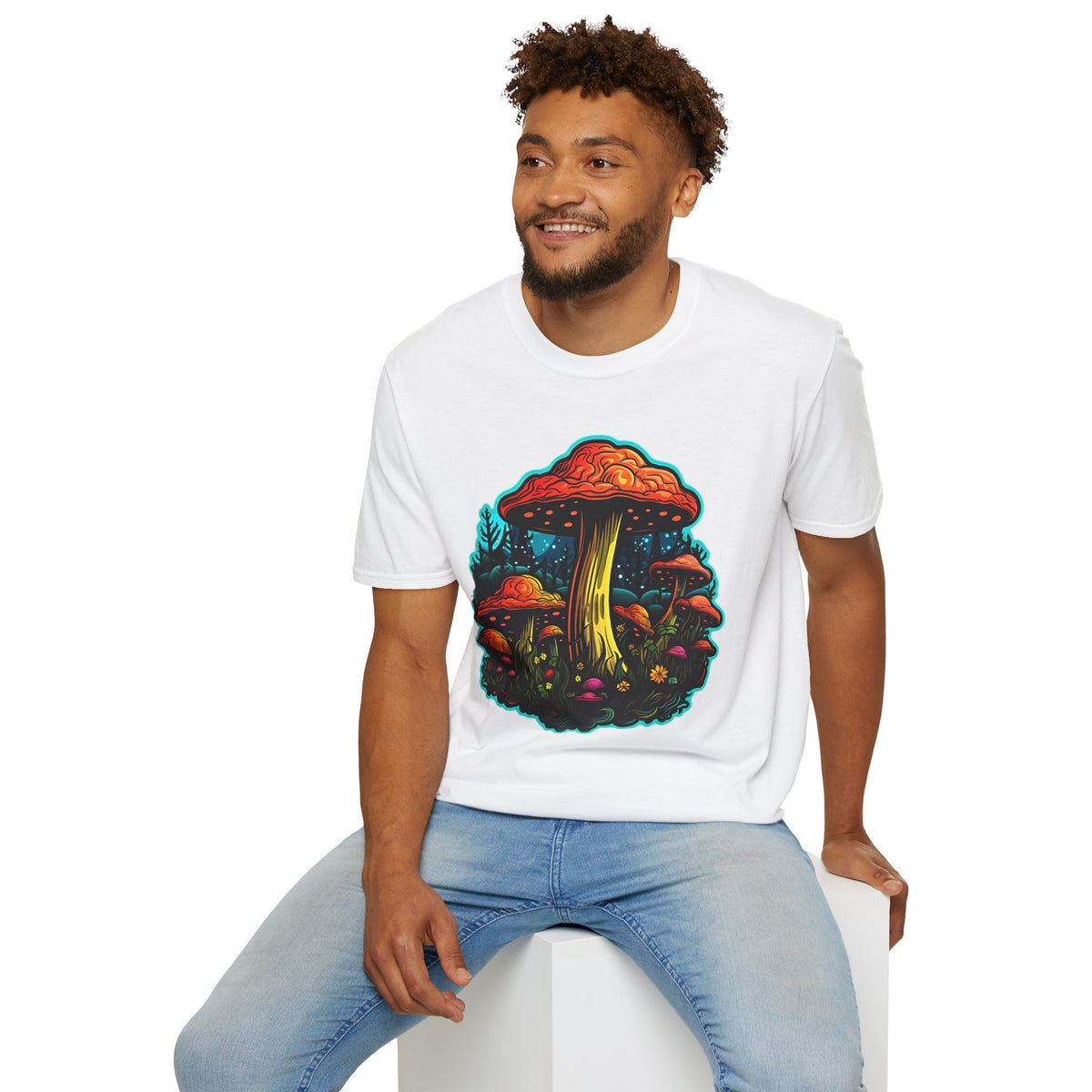 Funny Mashroom Graphic Tee Gildan Unisex 100 Cotton Tee Shirt h22