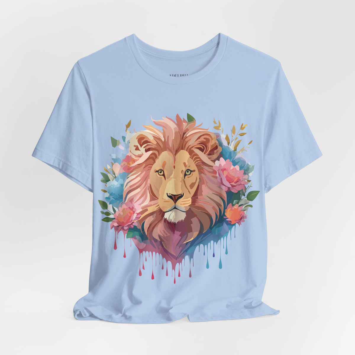 Lion Graphic Unisex Cotton Bella+Canvas Tee with Art Animal Design e43