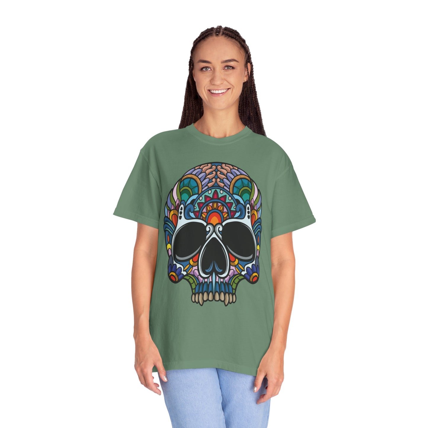 Unisex Cotton Tee Shirt with Skull