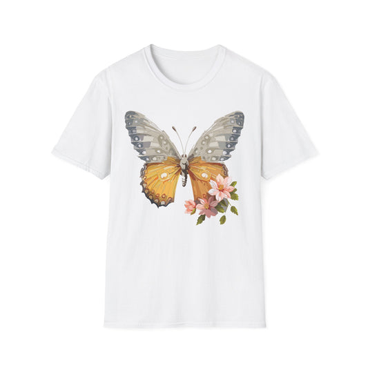 Unisex Butterfly T Shirt Monarch Print Softstyle Cotton Tee Gildan 64000 Lightweight Comfort