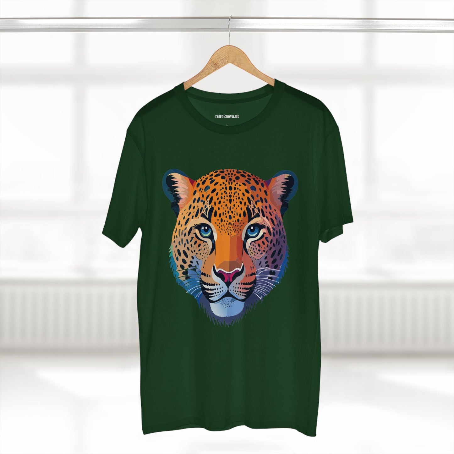 Unisex Cheetah Animal Shirt Premium Cotton Staple Tee With Original Art Design From Retro2Nova Collection