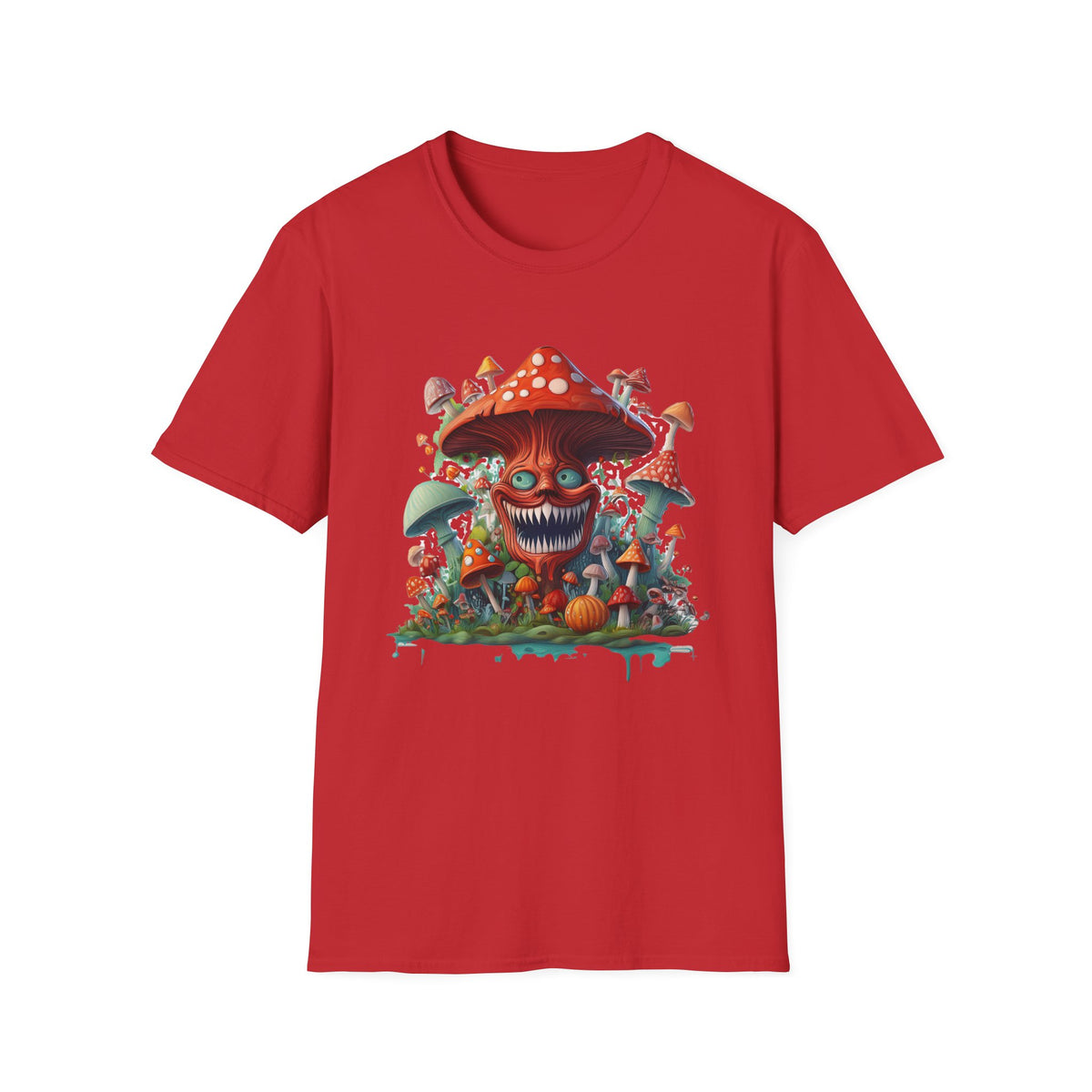 Funny Mashroom Cartoon  Graphic Tee Gildan Unisex 100 Cotton Tee Shirt c26