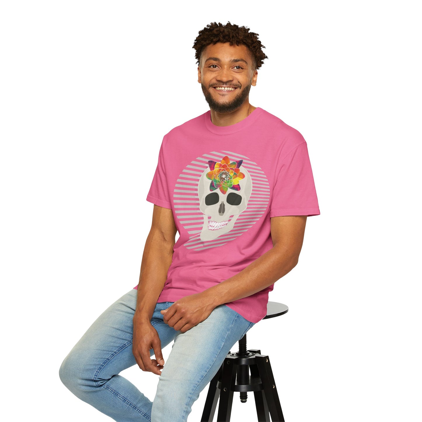 Unisex Cotton Tee Shirt with Skull