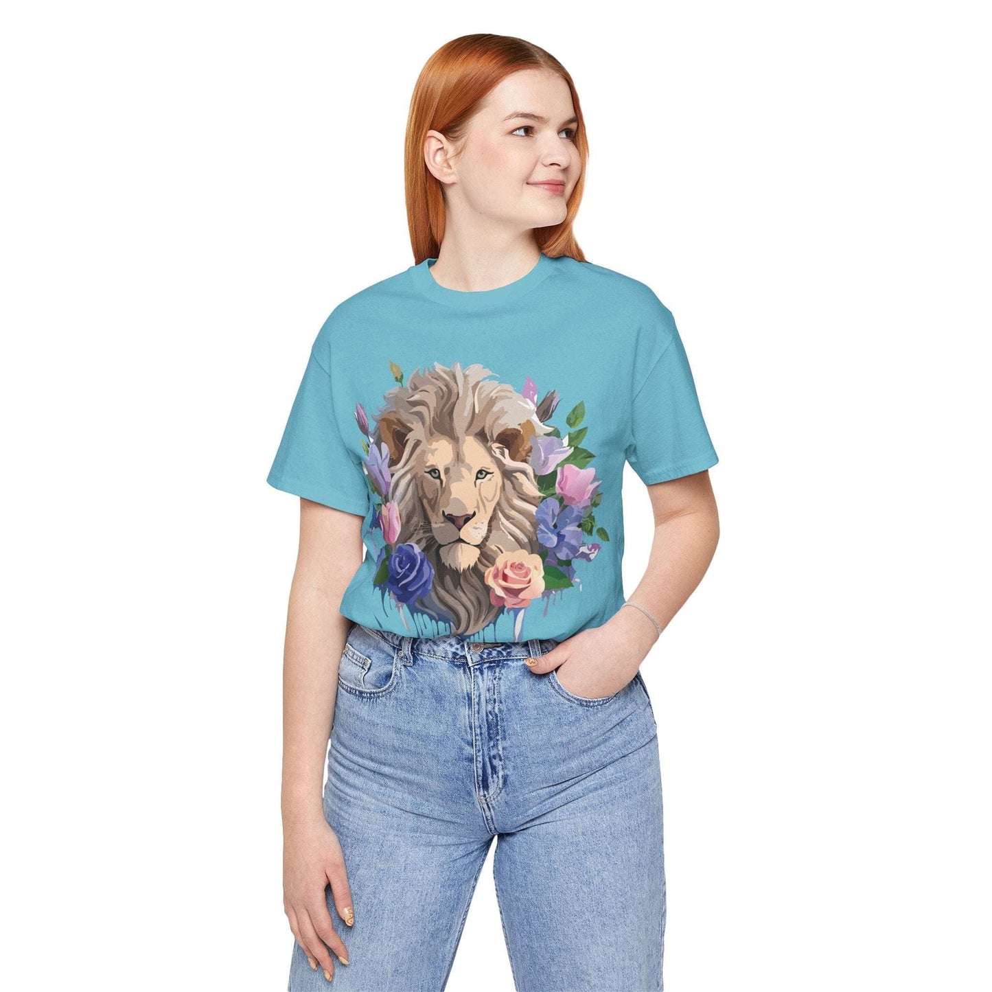 Lion Graphic Unisex 100 Cotton Vintage Animal Artwork Tee 4
