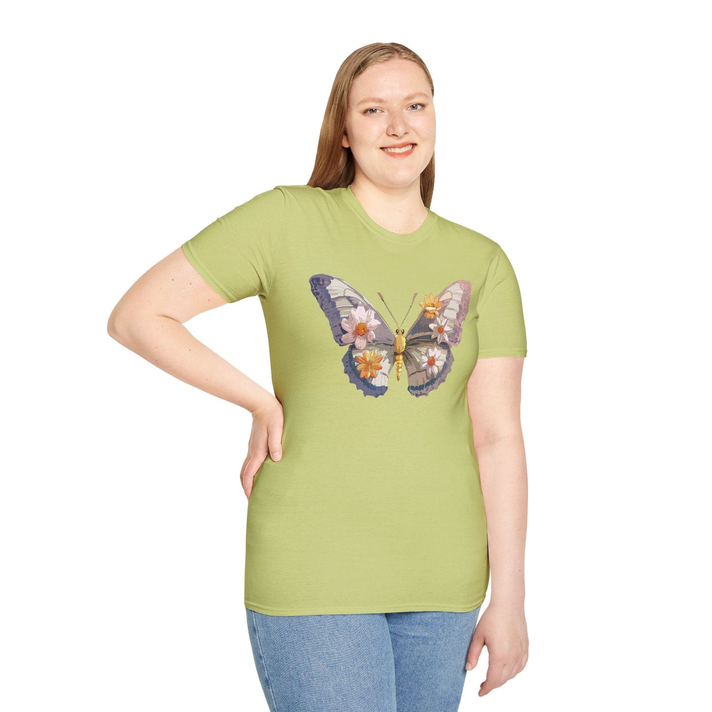 Butterfly Shirt Unisex Short Sleeve Tee Monarch Butterfly Design Gildan Softstyle 64000