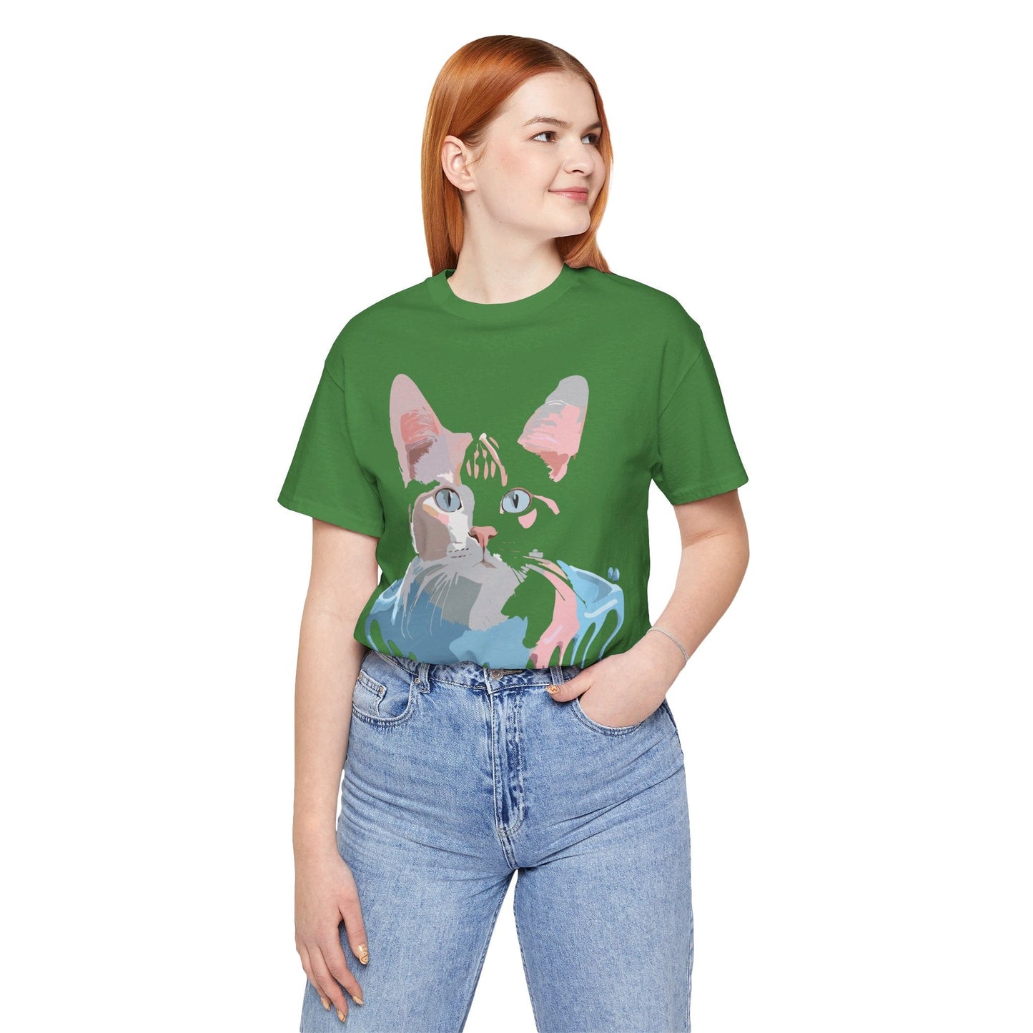 Cat Graphic T Shirt Unisex Short Sleeve Tee Vintage Inspired Artwork Adelpha