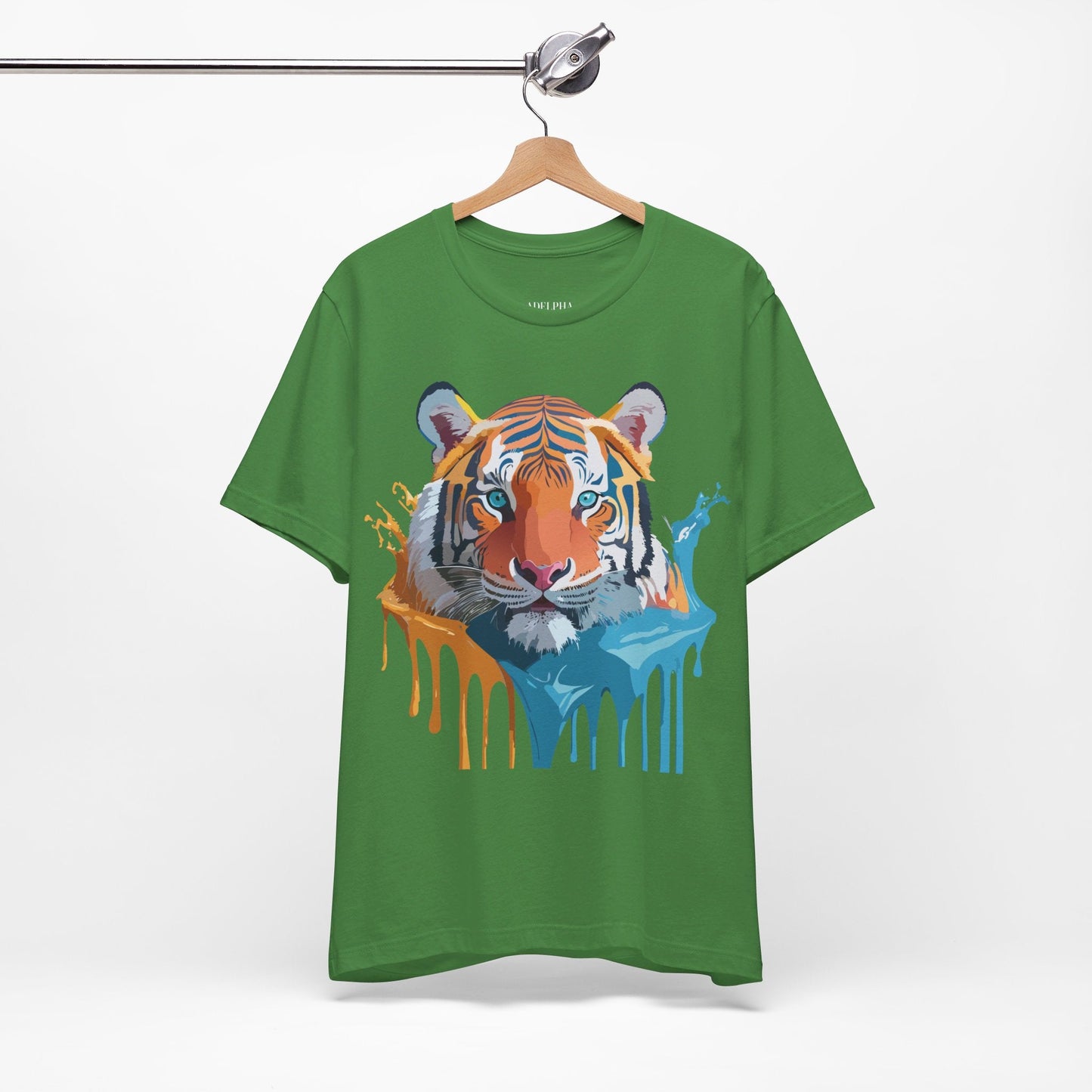 Tiger Graphic Tee Unisex Short Sleeve Shirt Featuring Vintage Inspired Artwork By Adelpha