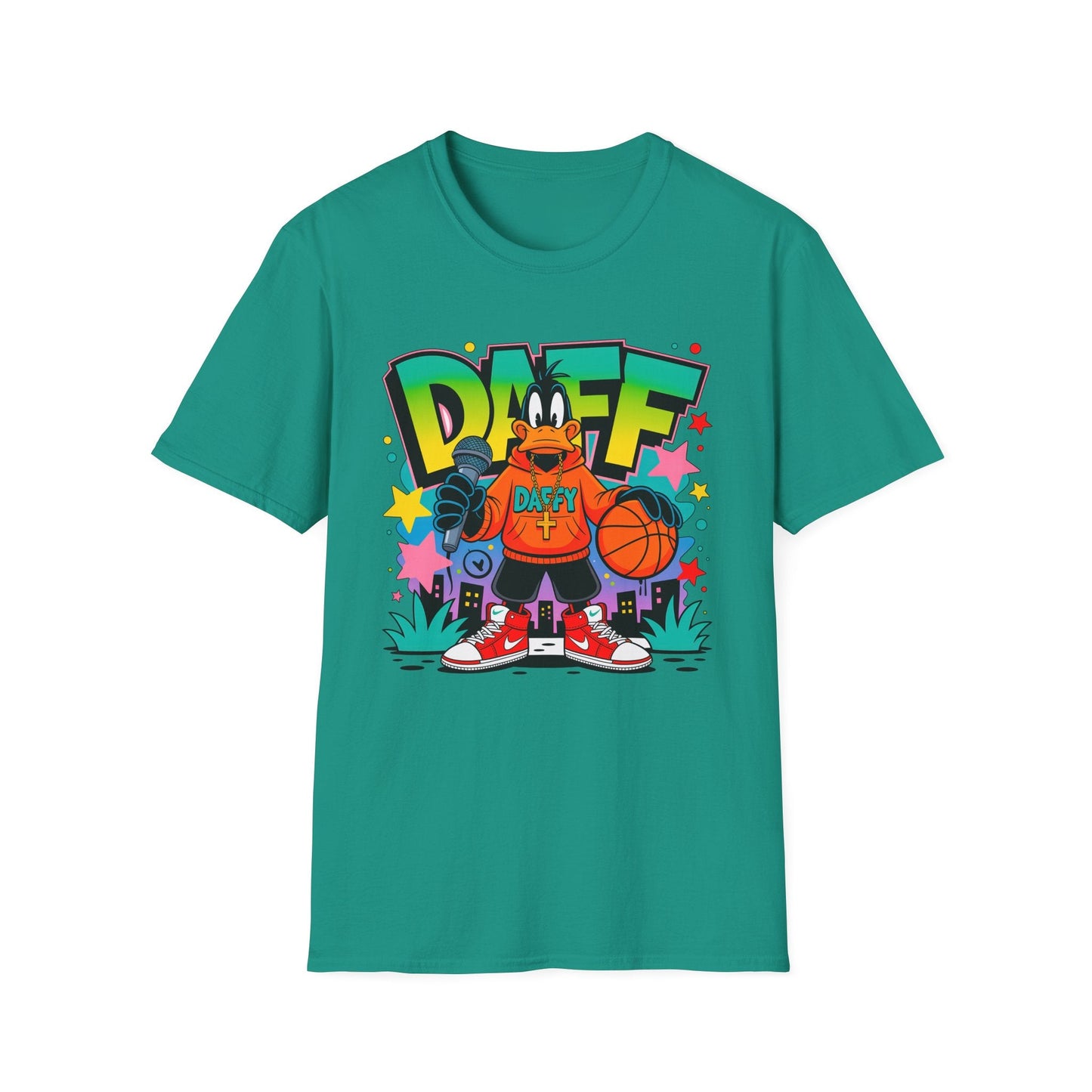 Unisex Cartoon T Shirt With Animation Design Funny Animals Tee Gildan Softstyle 64000