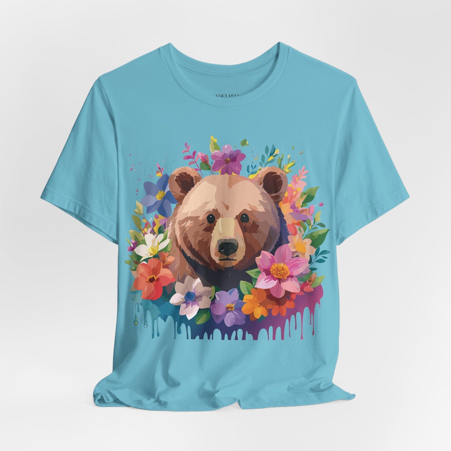 Bear Graphic Unisex 100 Cotton Short Sleeve Art Design Vintage T-Shirt 4