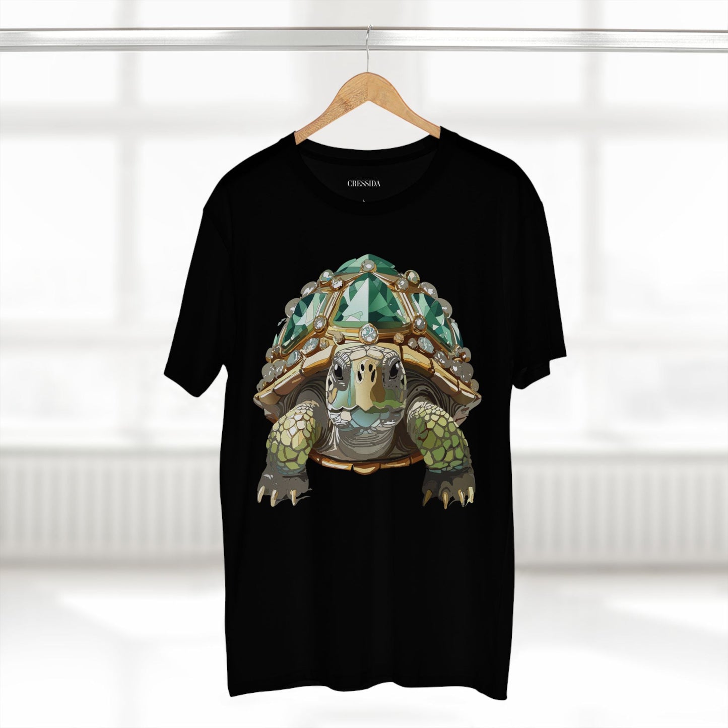 Turtle Graphic Unisex 100 Cotton Tee With Unique Animal Golden Medallion Art Design 30