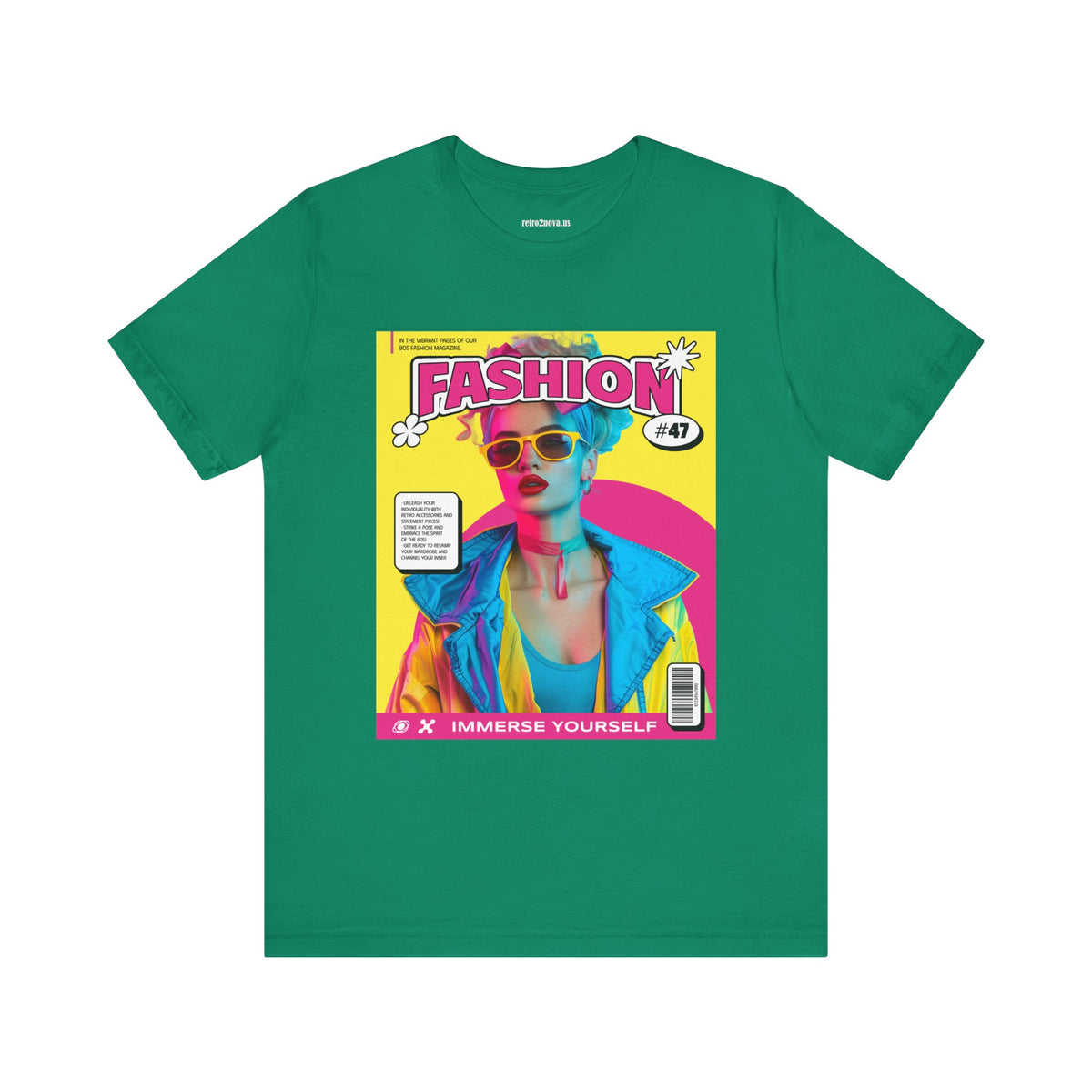 Magazine Cover Graphic Unisex Cotton Bella+Canvas Tee with Retro Poster ab25