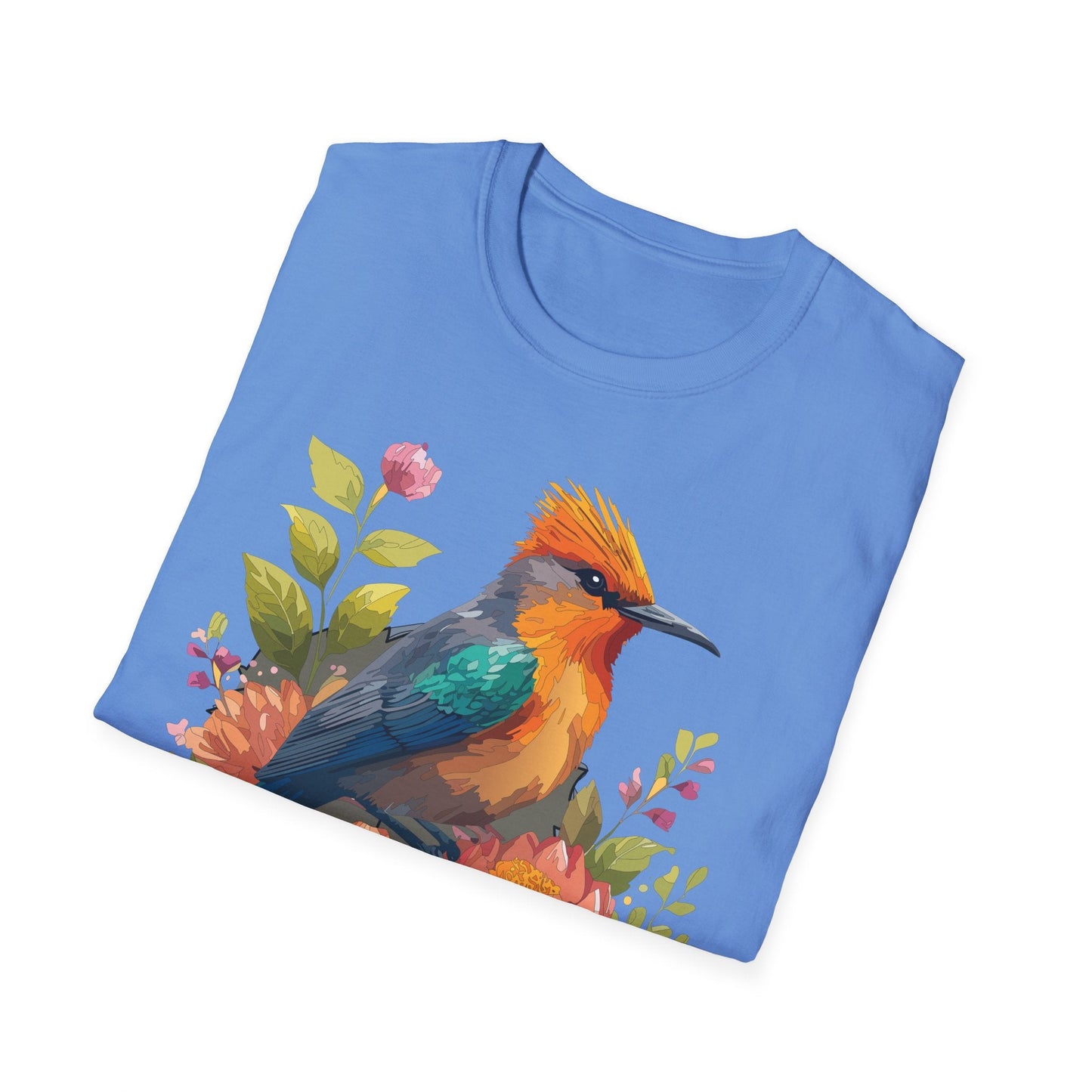 Floral Bird T Shirt For Unisex Wear Gildan Softstyle 64000 100 Percent Cotton Tee