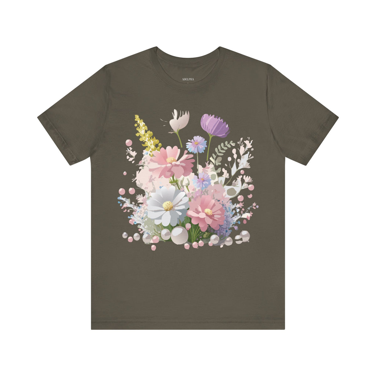 Floral Graphic Tee Shirt - Bella+Canvas Unisex 100 Cotton 21