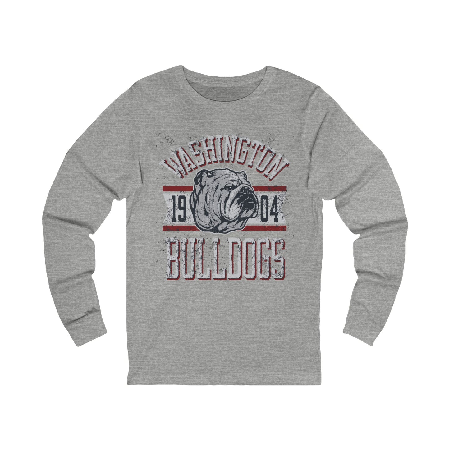 Varan8 Unisex Bulldogs Logo Long Sleeve Tee, Sports Logo Jersey Shirt, Sports Bulldogs T-Shirts with Long Sleeves