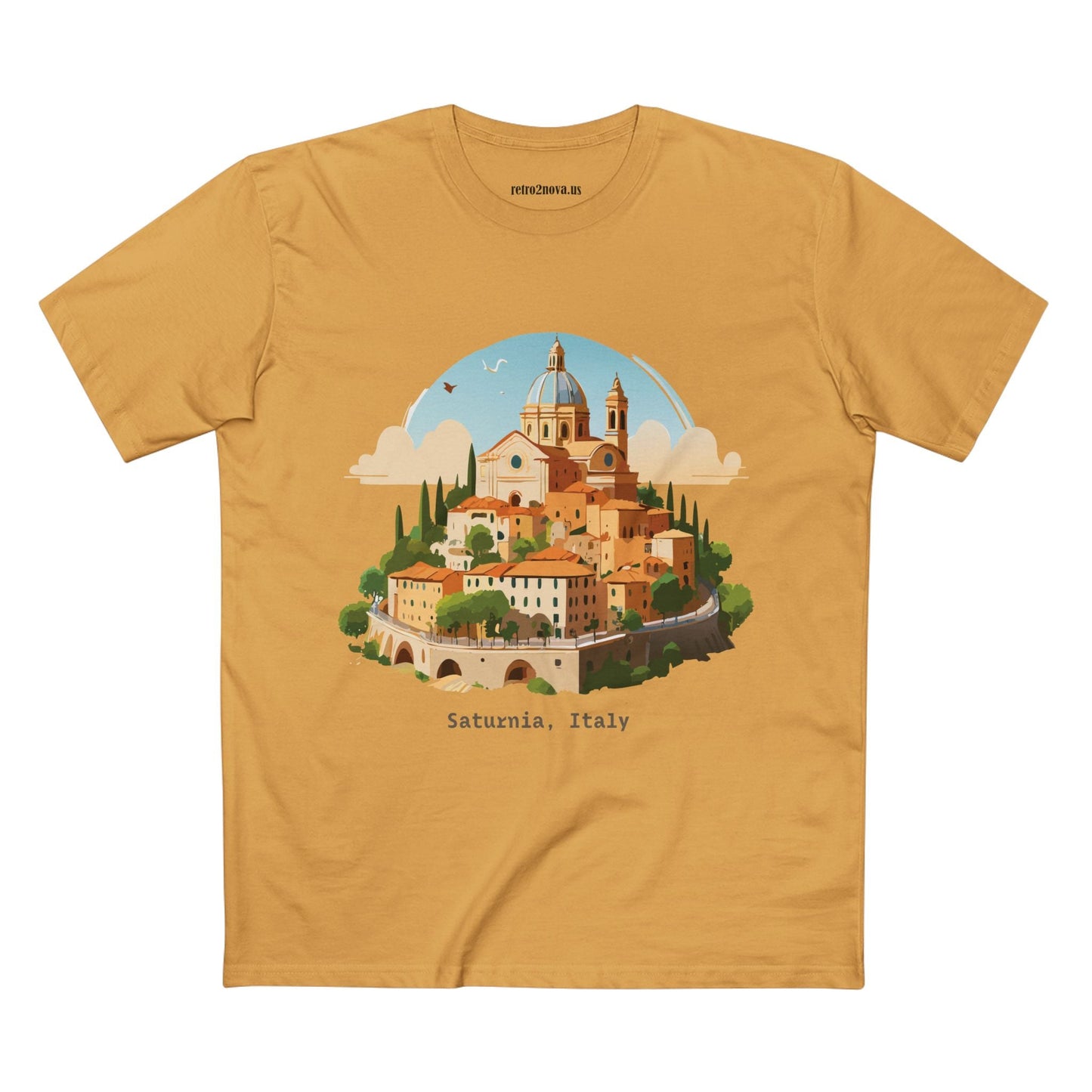 Italy Travel Shirt Unisex Premium Cotton Art Tee By Retro2Nova TT64 For Everyday Comfort