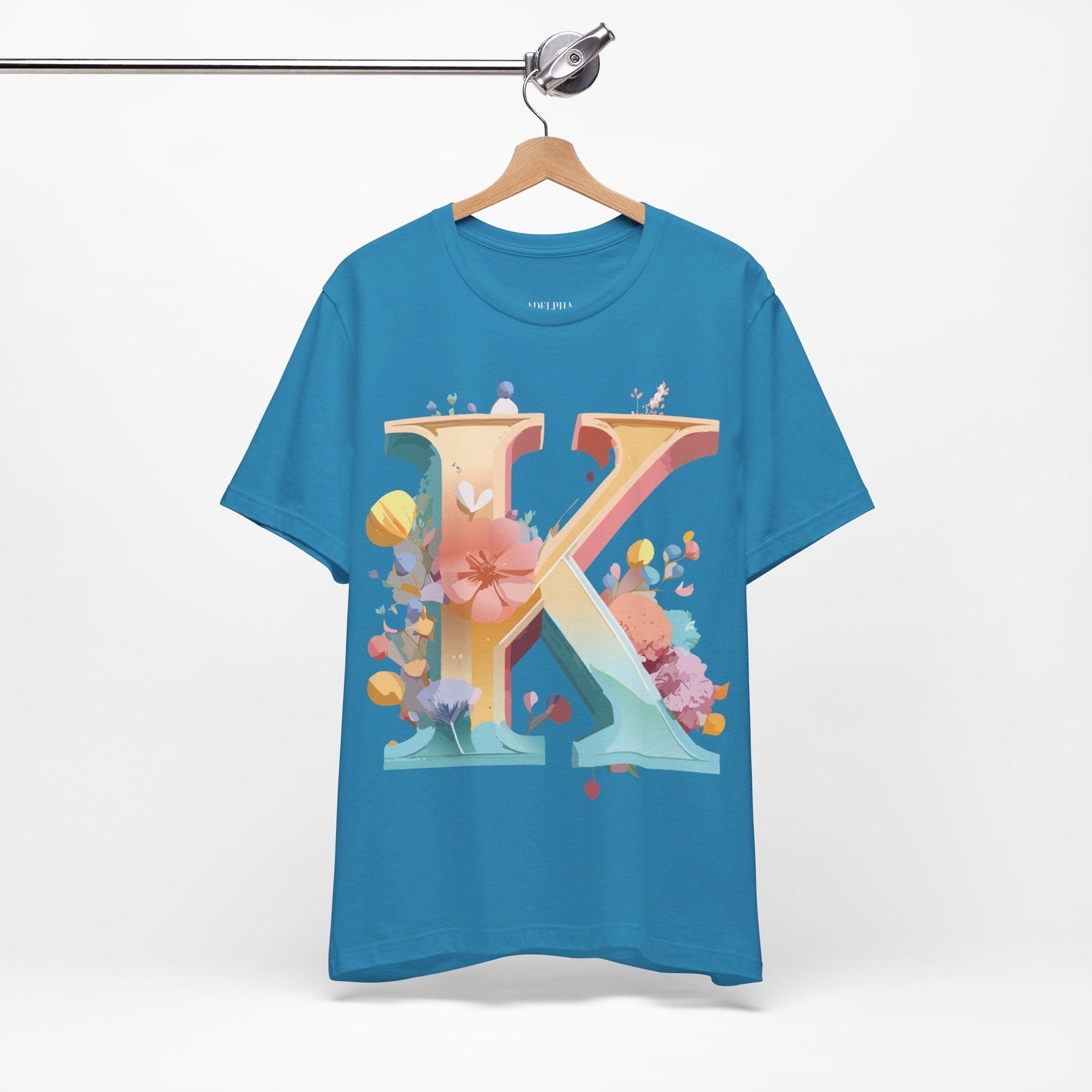 Unisex Letter K Graphic Tee By Adelpha Vintage Inspired Artwork Short Sleeve Shirt
